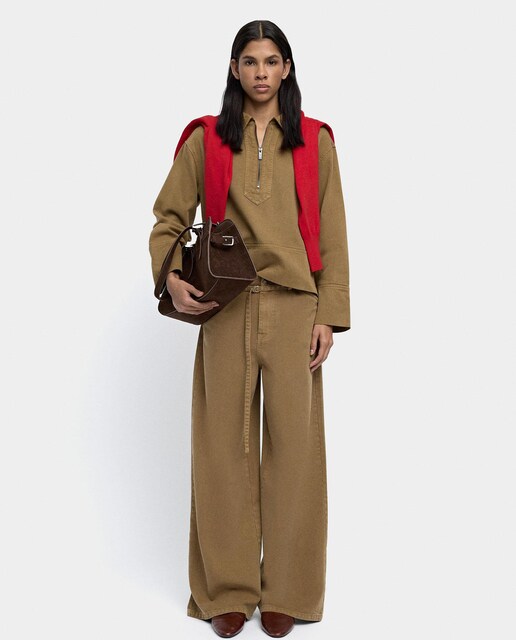 Imagen 0 de Vaquero recto de mujer wide leg con bolsillos