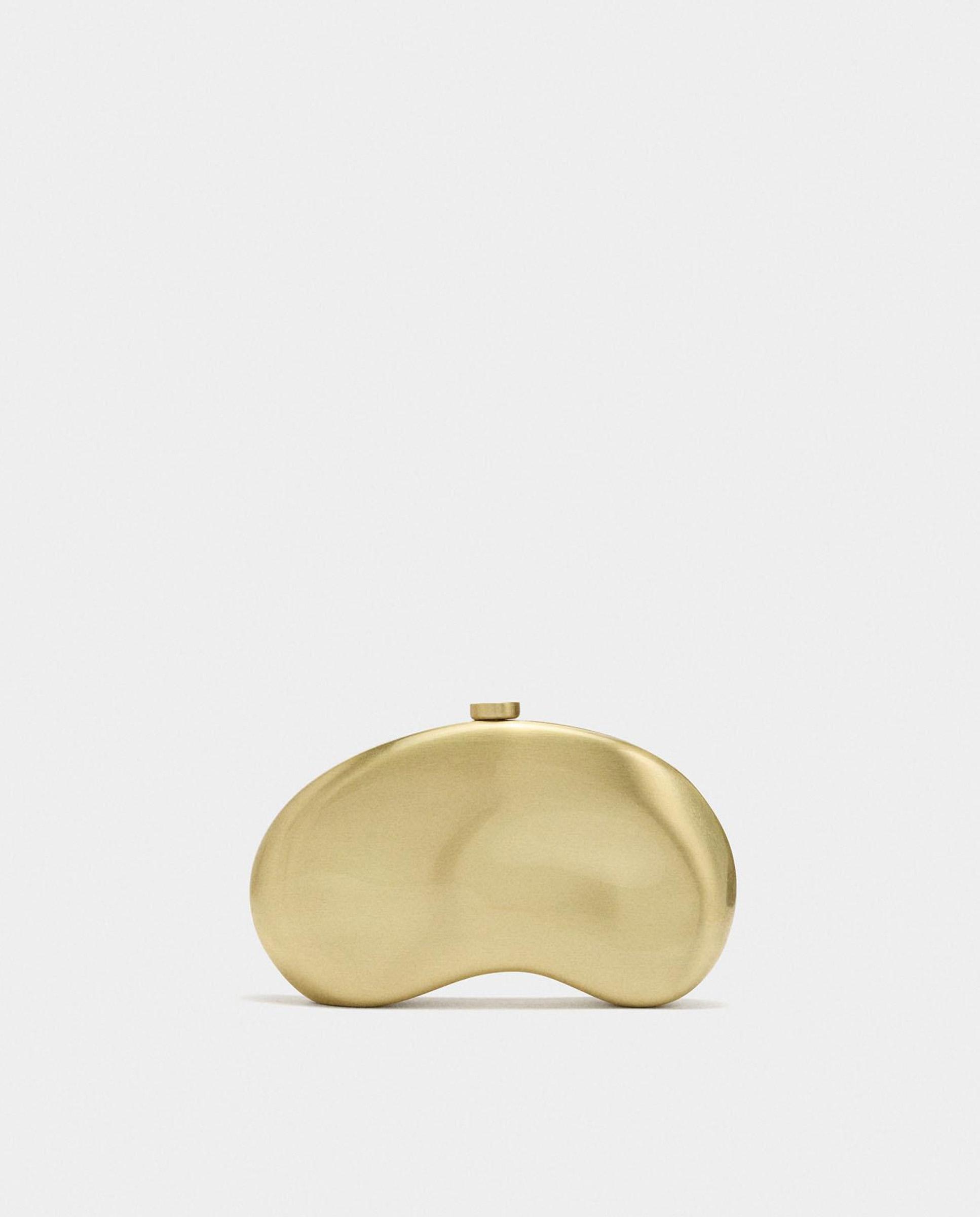 Bolso de fiesta convertible a bandolera estilo clutch con cierre de botón - Parfois - Oro Oro-1