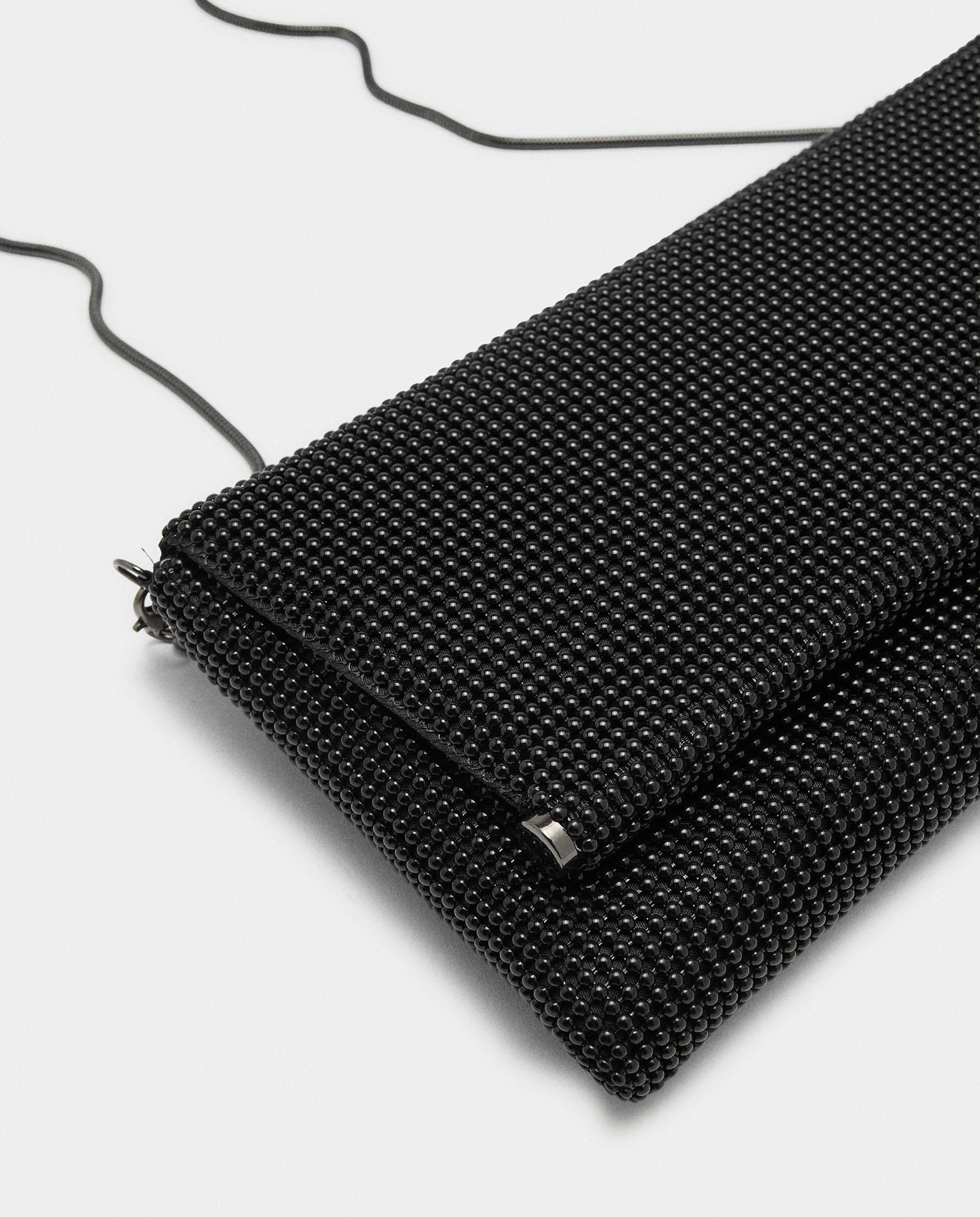 Bolso de fiesta estilo sobre convertible a bandolera efecto mesh en liso - Parfois - Negro Negro-3