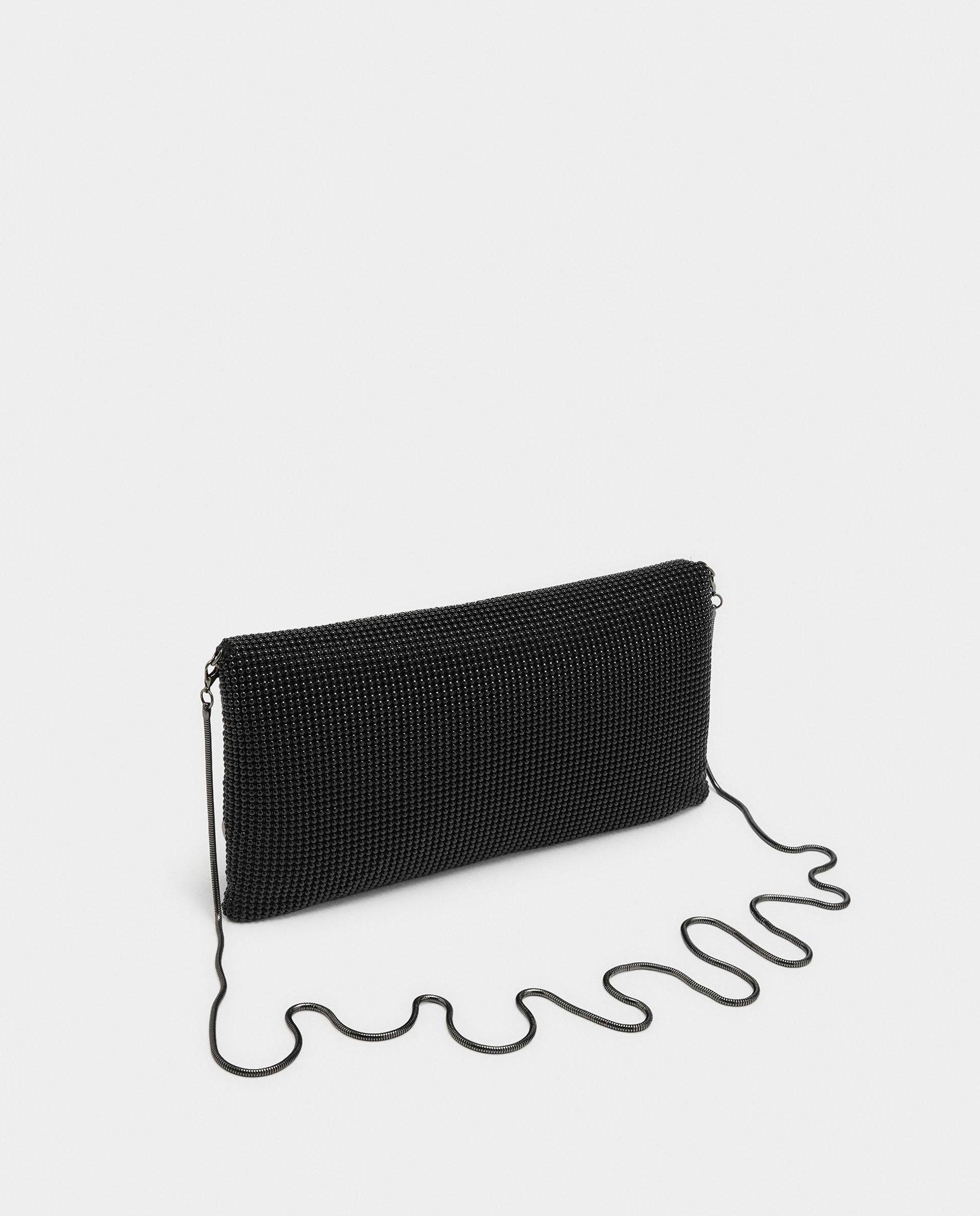 Bolso de fiesta estilo sobre convertible a bandolera efecto mesh en liso - Parfois - Negro Negro-2