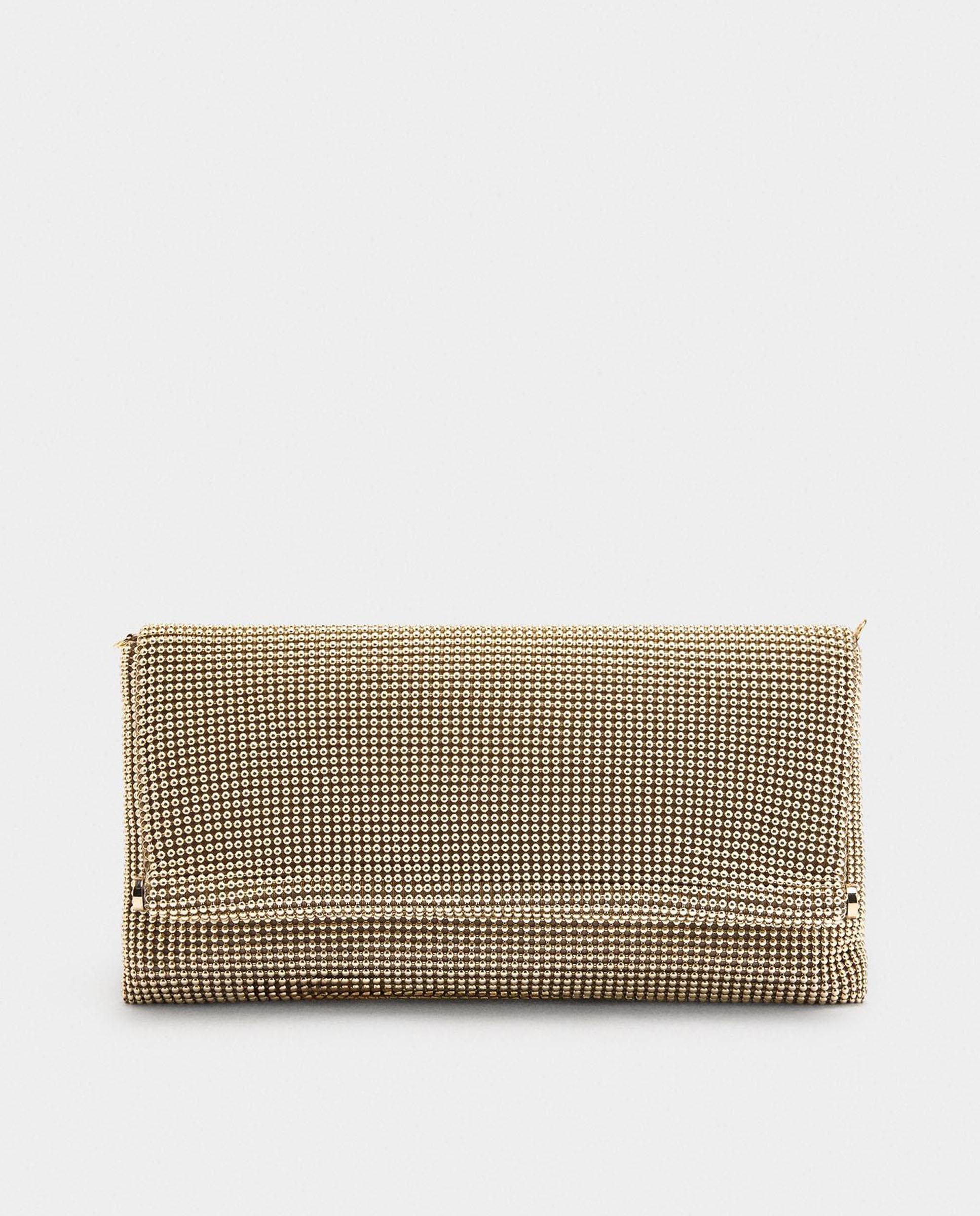 Bolso de fiesta estilo sobre convertible a bandolera efecto mesh en liso - Parfois - Oro Oro-1