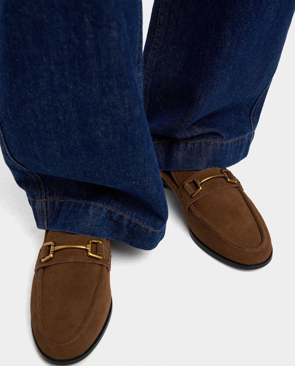 Mocasines Mujer Parfois Mocasines De Mujer De Piel Con Hebilla