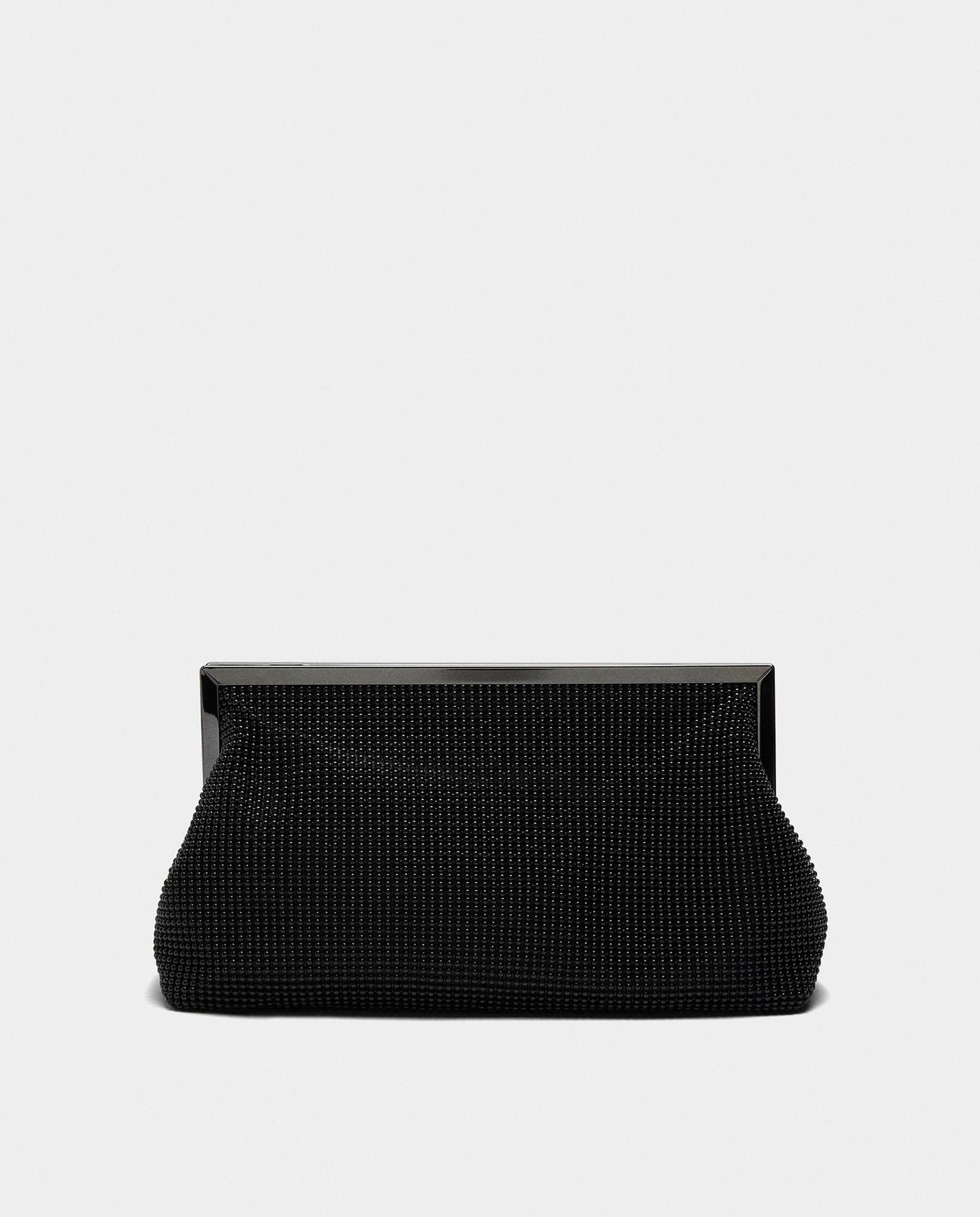 Bolso de fiesta convertible a bandolera efecto mesh con cierre a presión - Parfois - Negro Negro-1