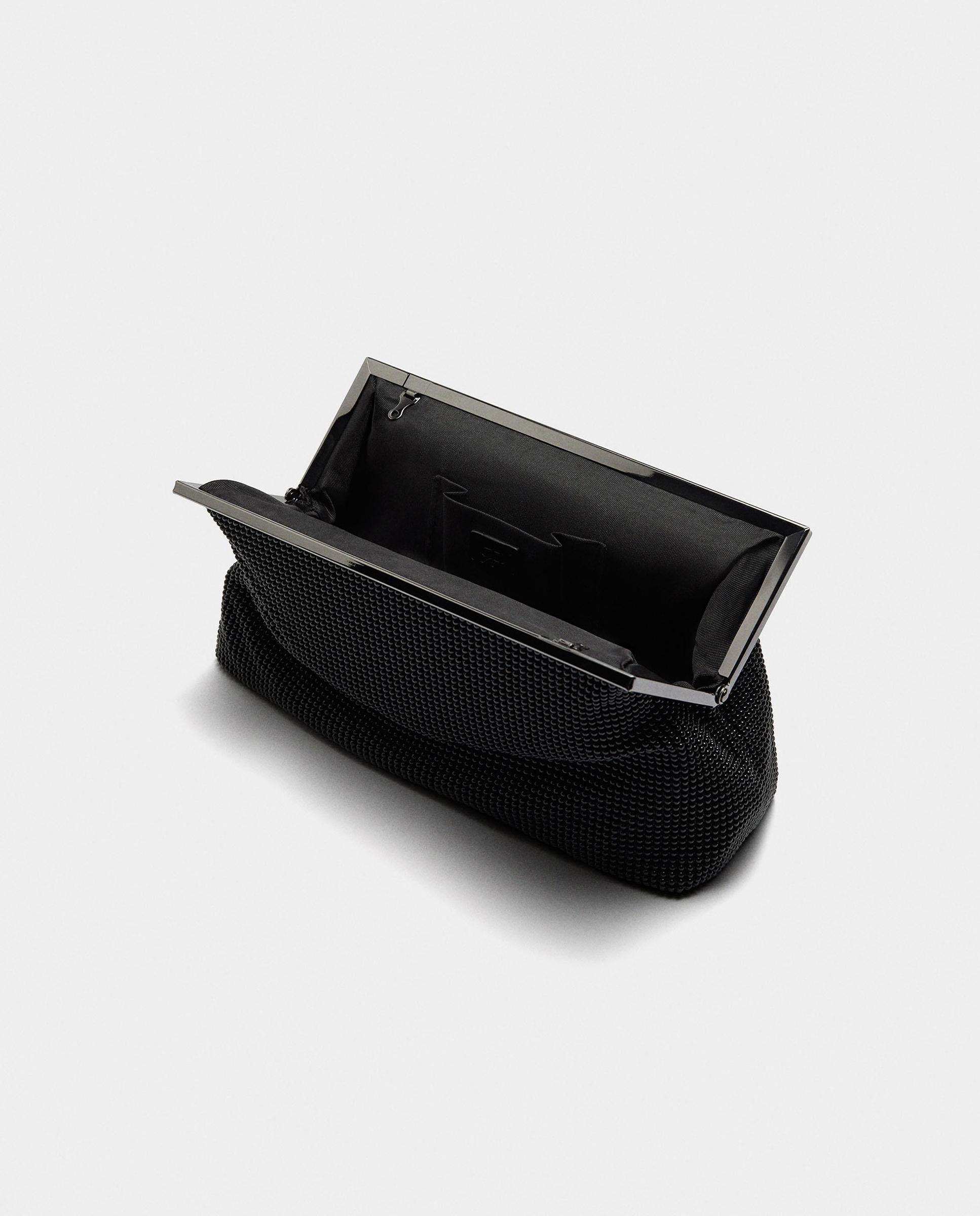 Bolso de fiesta convertible a bandolera efecto mesh con cierre a presión - Parfois - Negro Negro-4