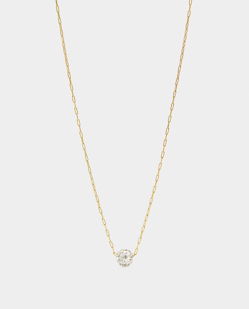 Collar de acero inoxidable fino con circonita Dorado-2