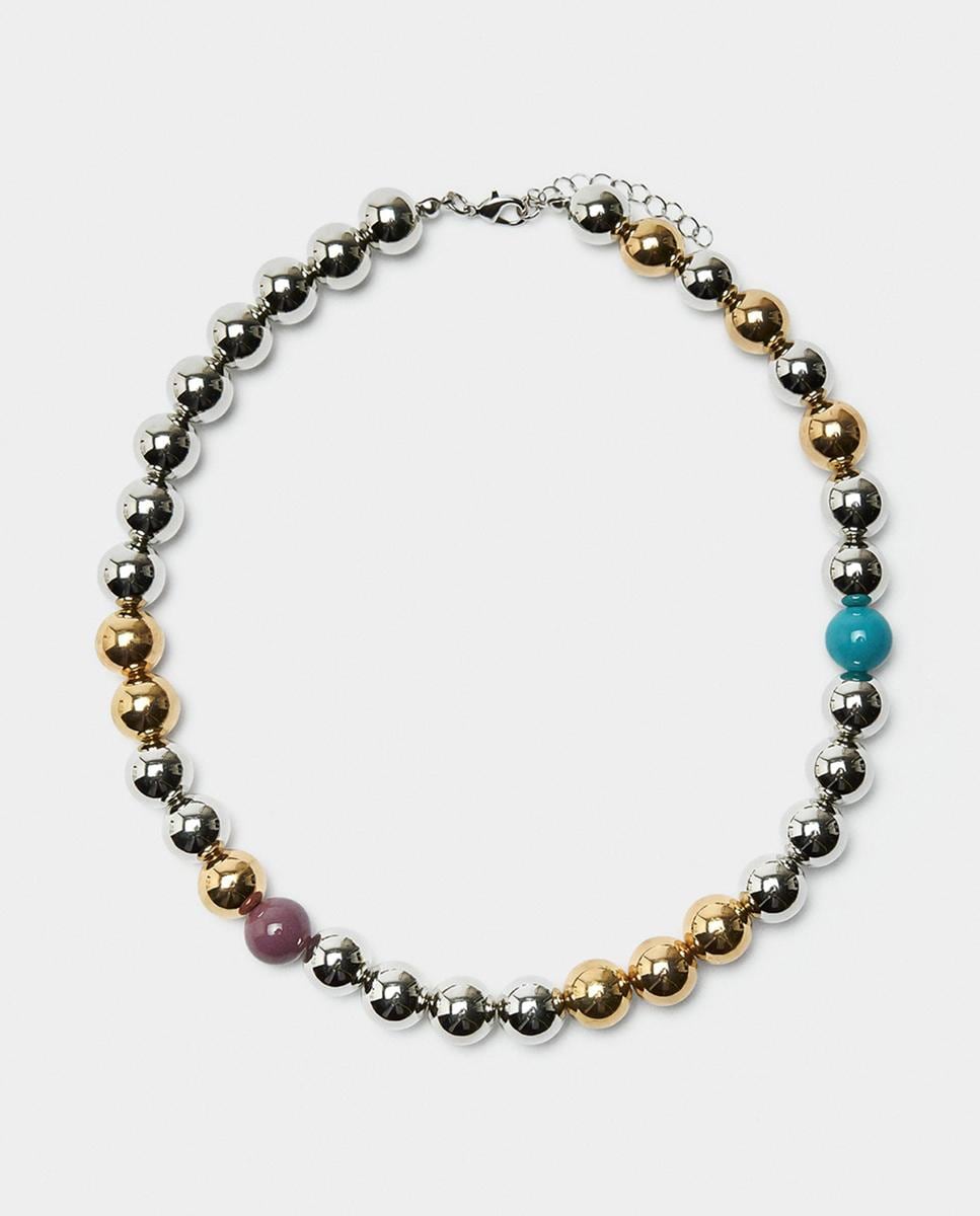 Collar corto de maxi cuentas en varios colores Multicolor-1