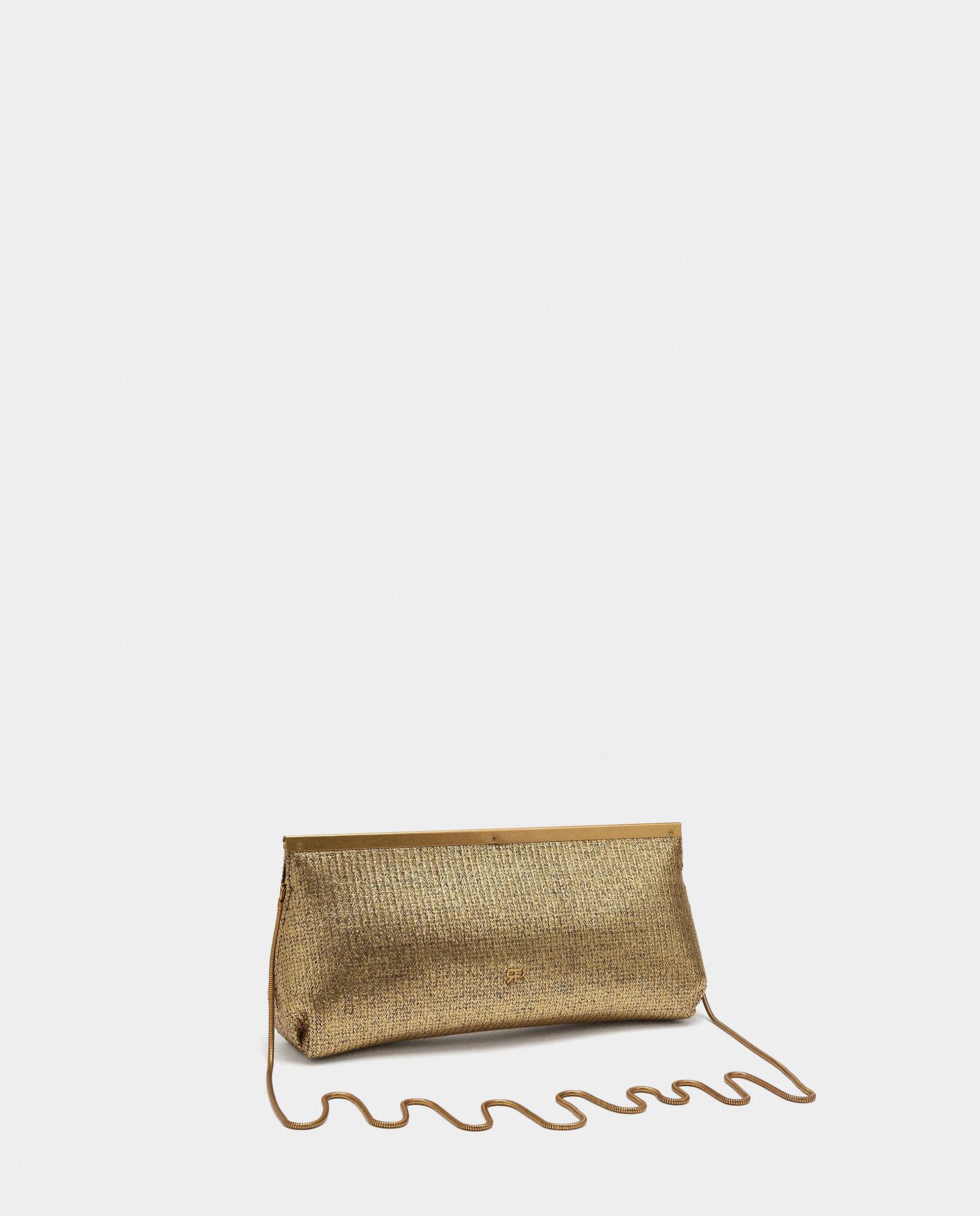 Bolso de fiesta convertible a bandolera metalizado con cierre imantado - Parfois - Oro Oro-2