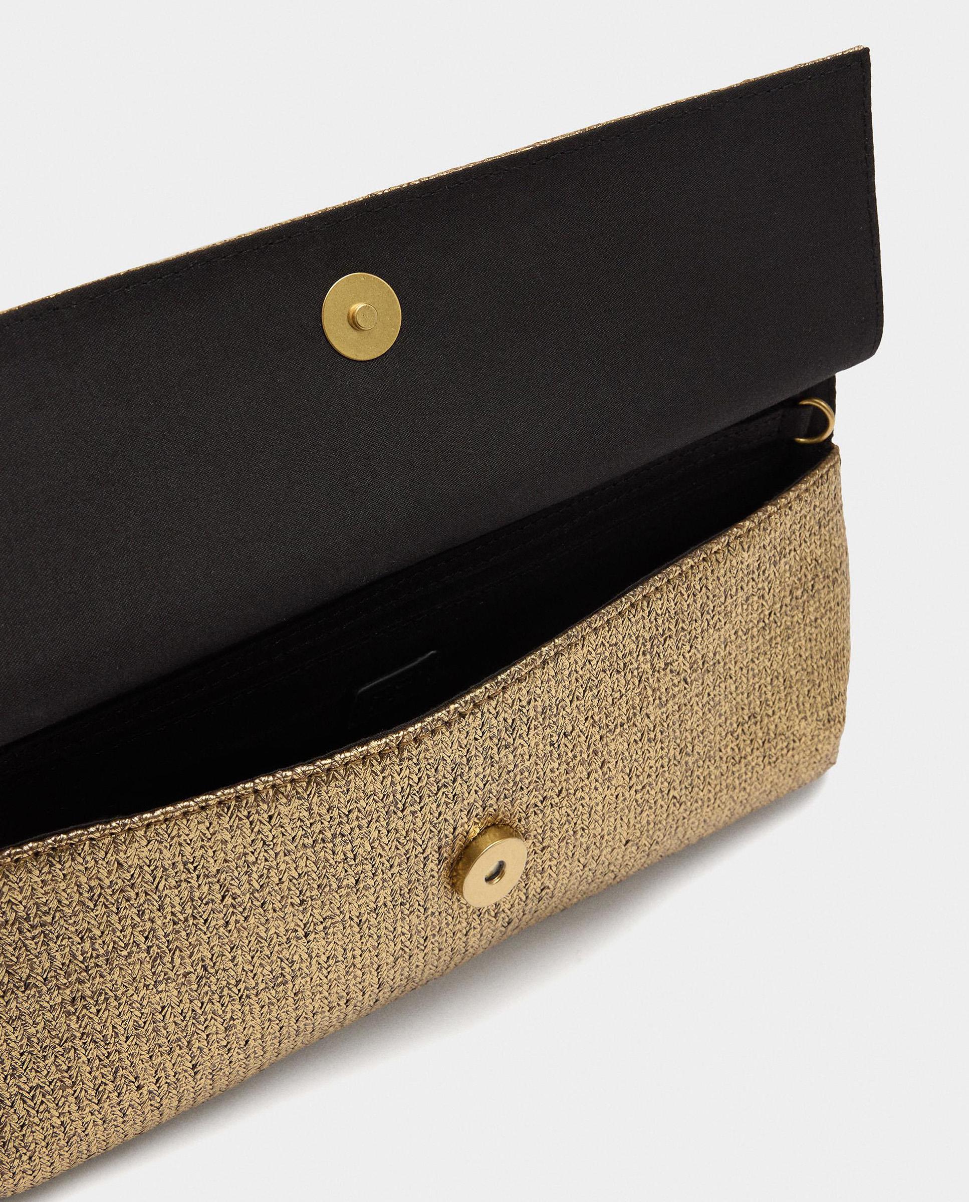 Bolso de fiesta convertible a bandolera metalizado con cierre imantado - Parfois - Oro Oro-4