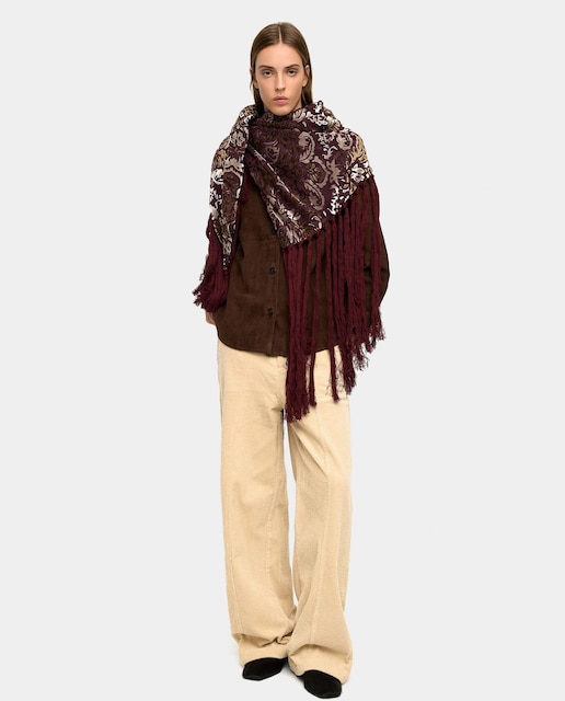 Imagen 0 de Pantalón recto de mujer de pana con bolsillos en liso