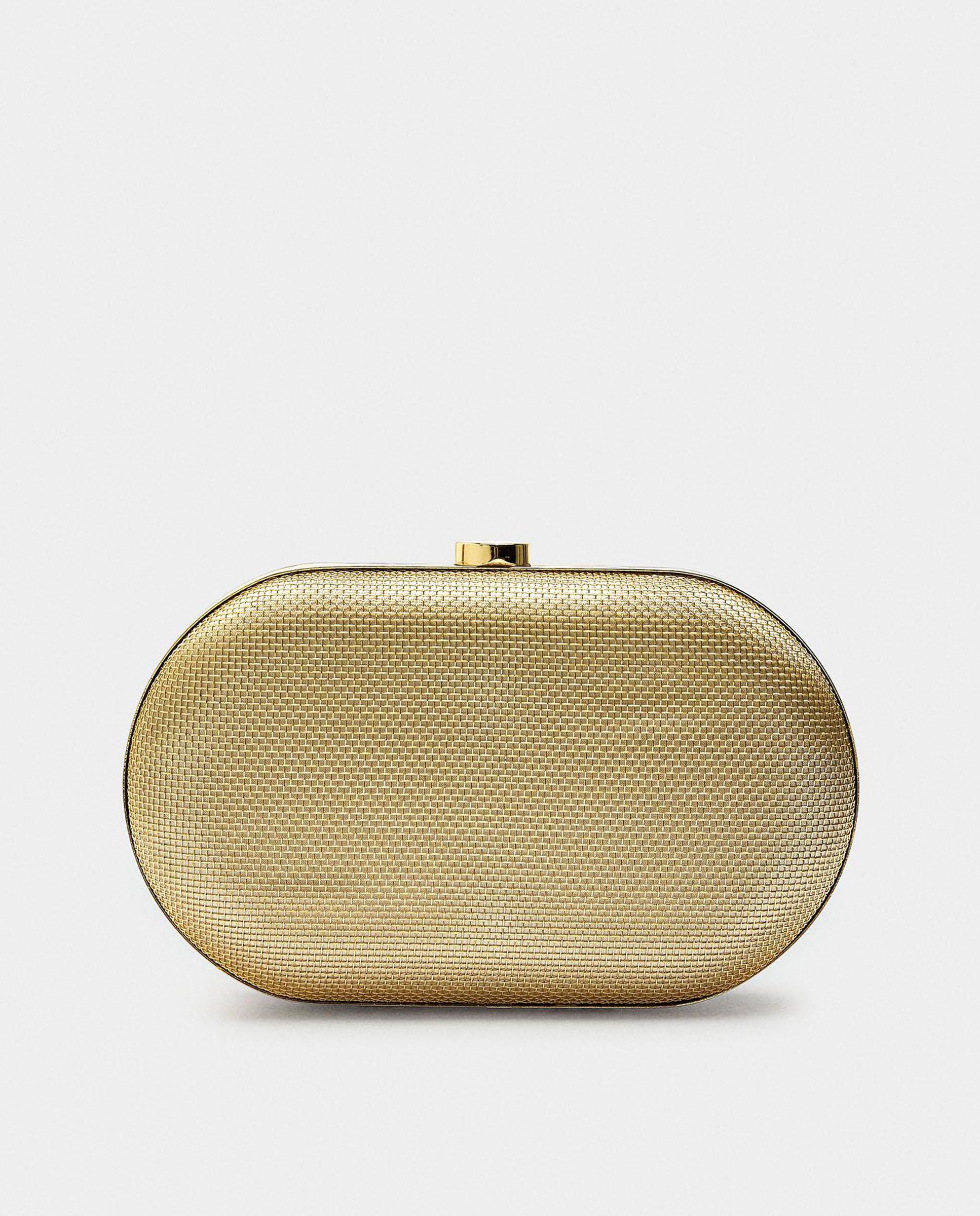 Bolso de fiesta convertible a bandolera estilo clutch con cierre a presión - Parfois - Oro Oro-1