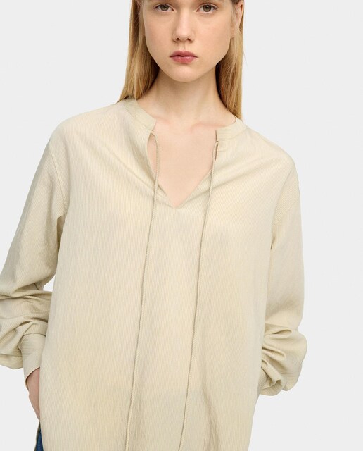 Imagen 0 de Blusa de mujer de manga larga con estampado de rayas