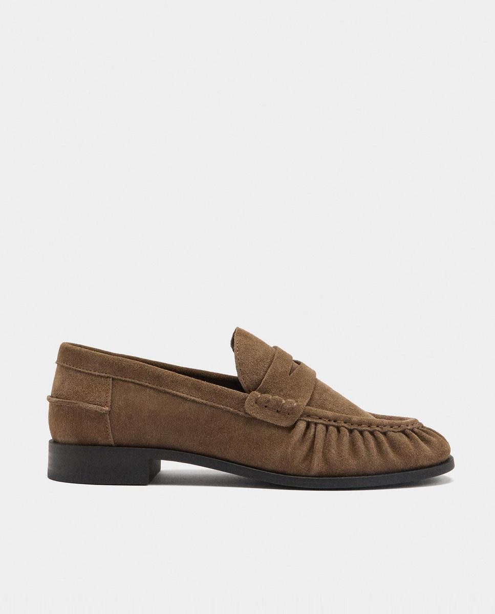 Parfois - Mocasines planos de mujer de piel con pespuntes en liso.