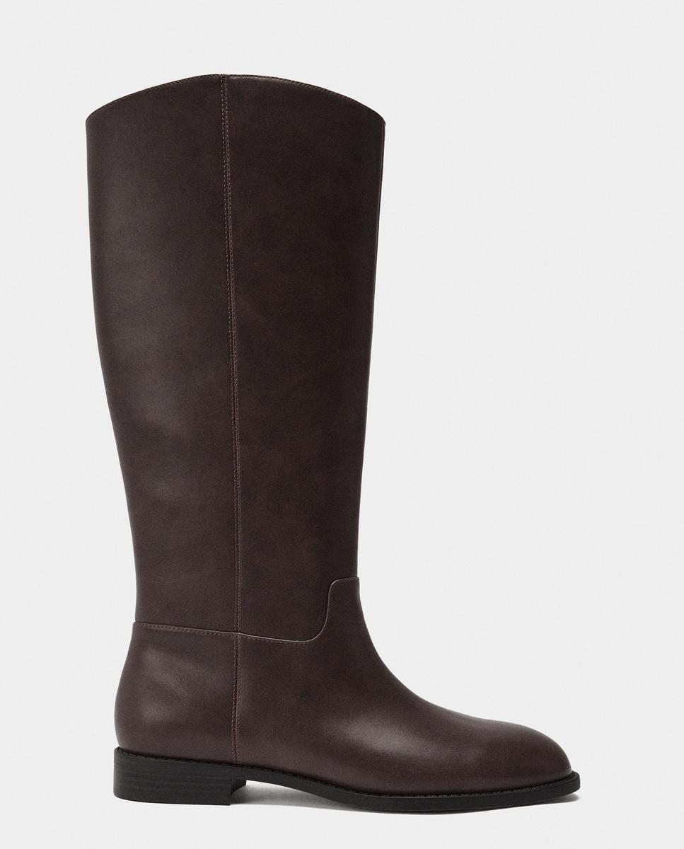 Parfois - Botas básicas de mujer altas con cierre de cremallera en liso.