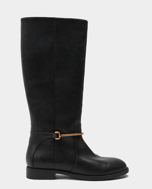 Imagen 0 de Botas básicas de mujer altas con cierre de cremallera y hebilla rígida decorativa