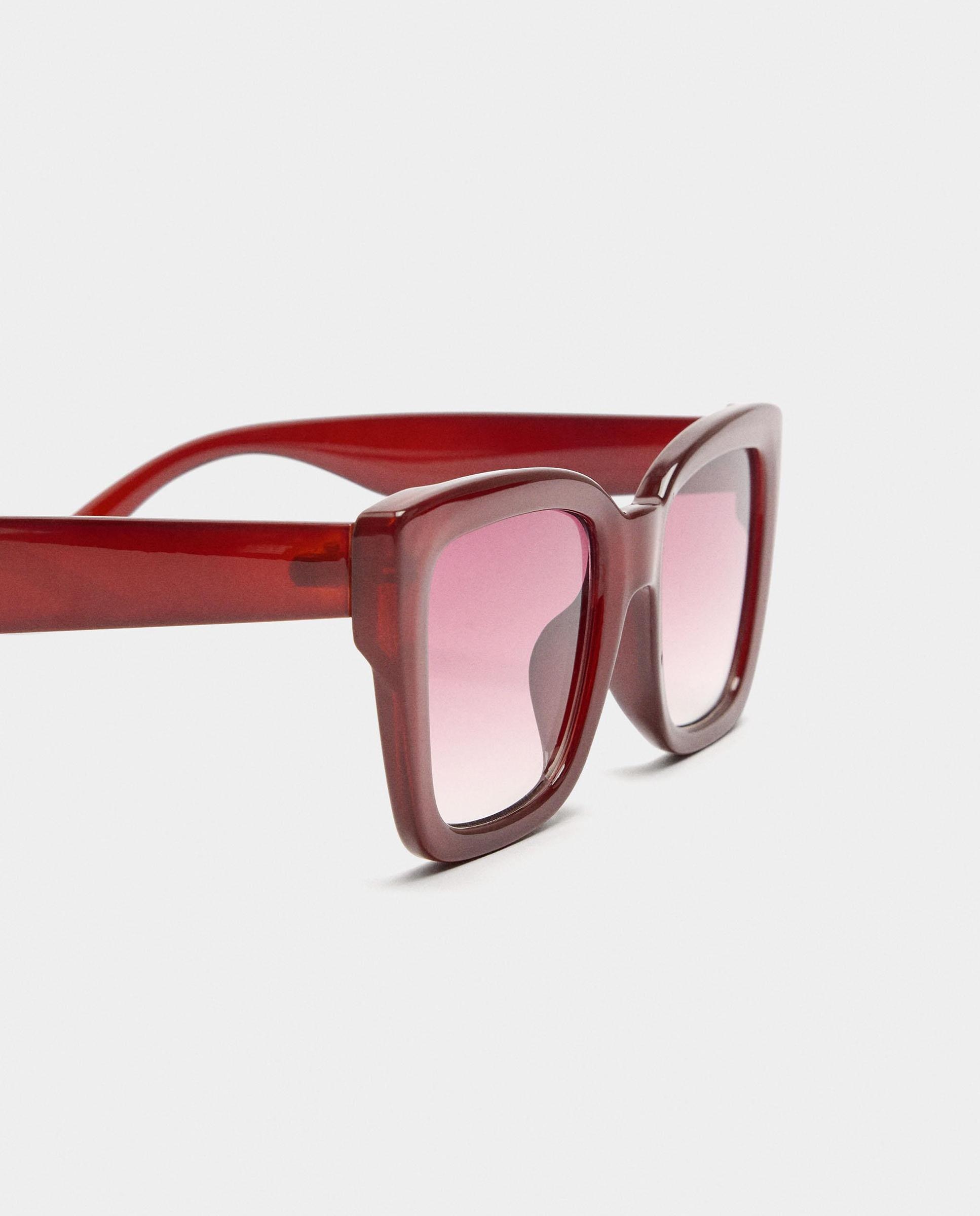 Gafas de sol de mujer con protección uv y forma rectangular en liso - Parfois - Burdeos Burdeos-3