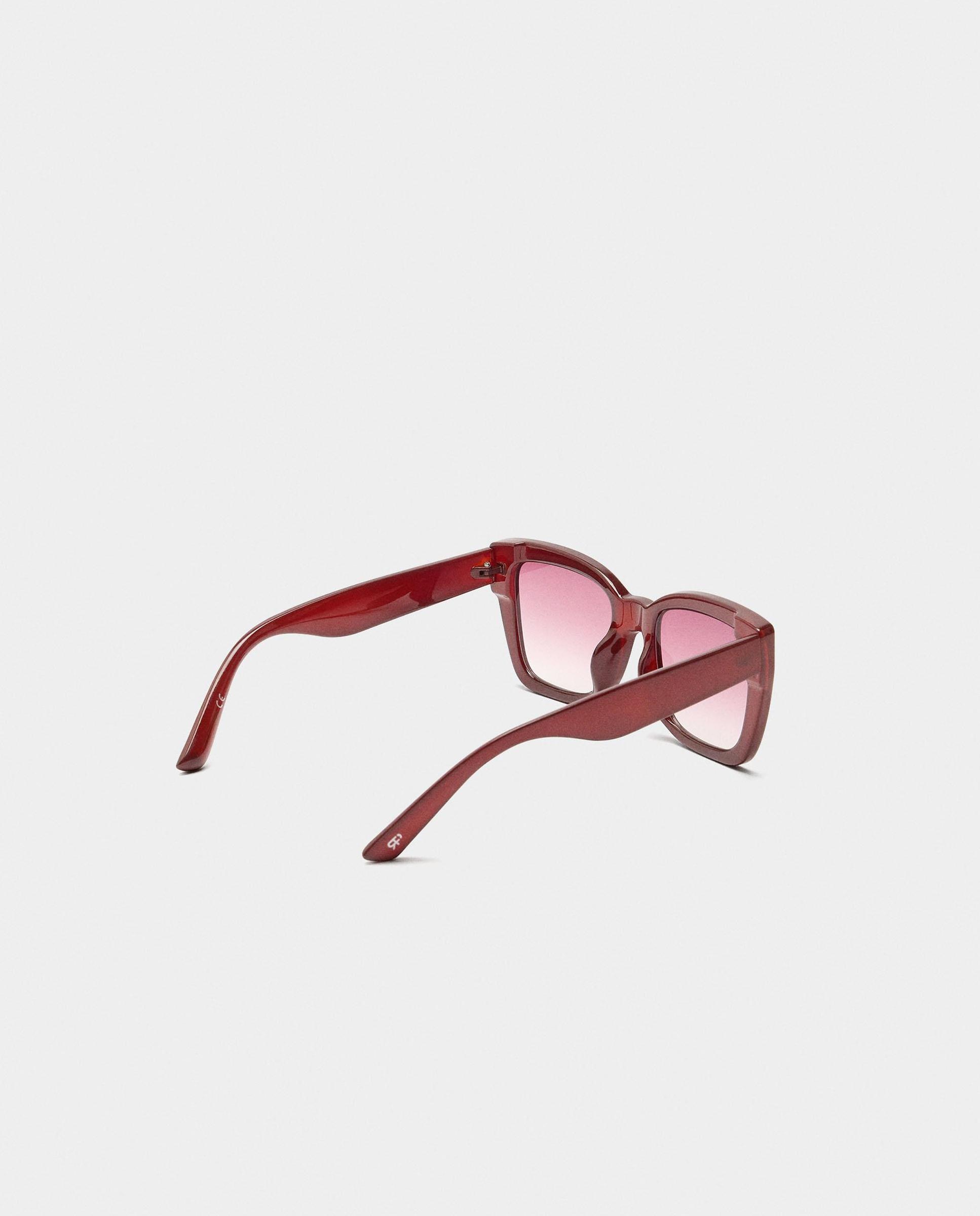Gafas de sol de mujer con protección uv y forma rectangular en liso - Parfois - Burdeos Burdeos-2