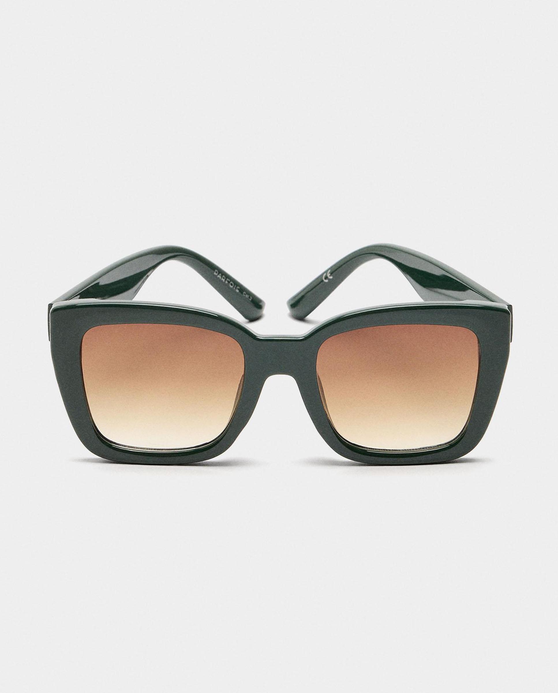 Gafas de sol de mujer con protección uv y forma rectangular en liso - Parfois - Verde oscuro Verde oscuro-1