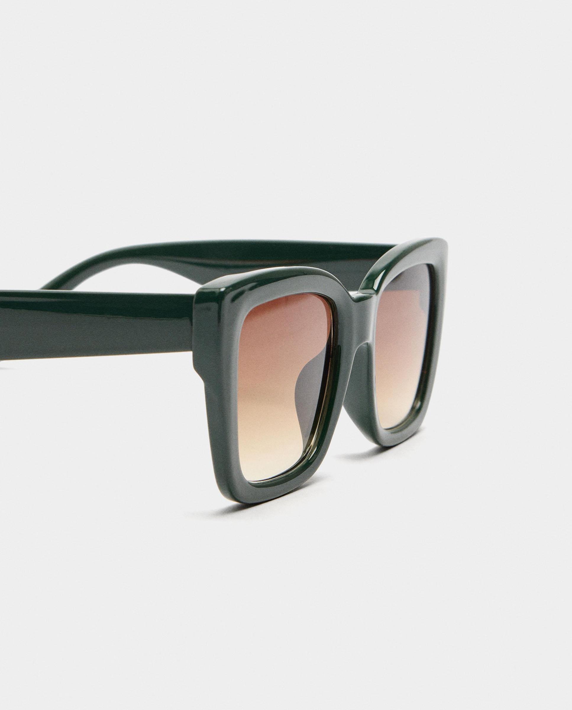 Gafas de sol de mujer con protección uv y forma rectangular en liso - Parfois - Verde oscuro Verde oscuro-3