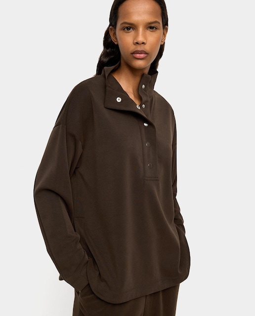 Imagen 0 de Sudadera de mujer estilo oversize con botones