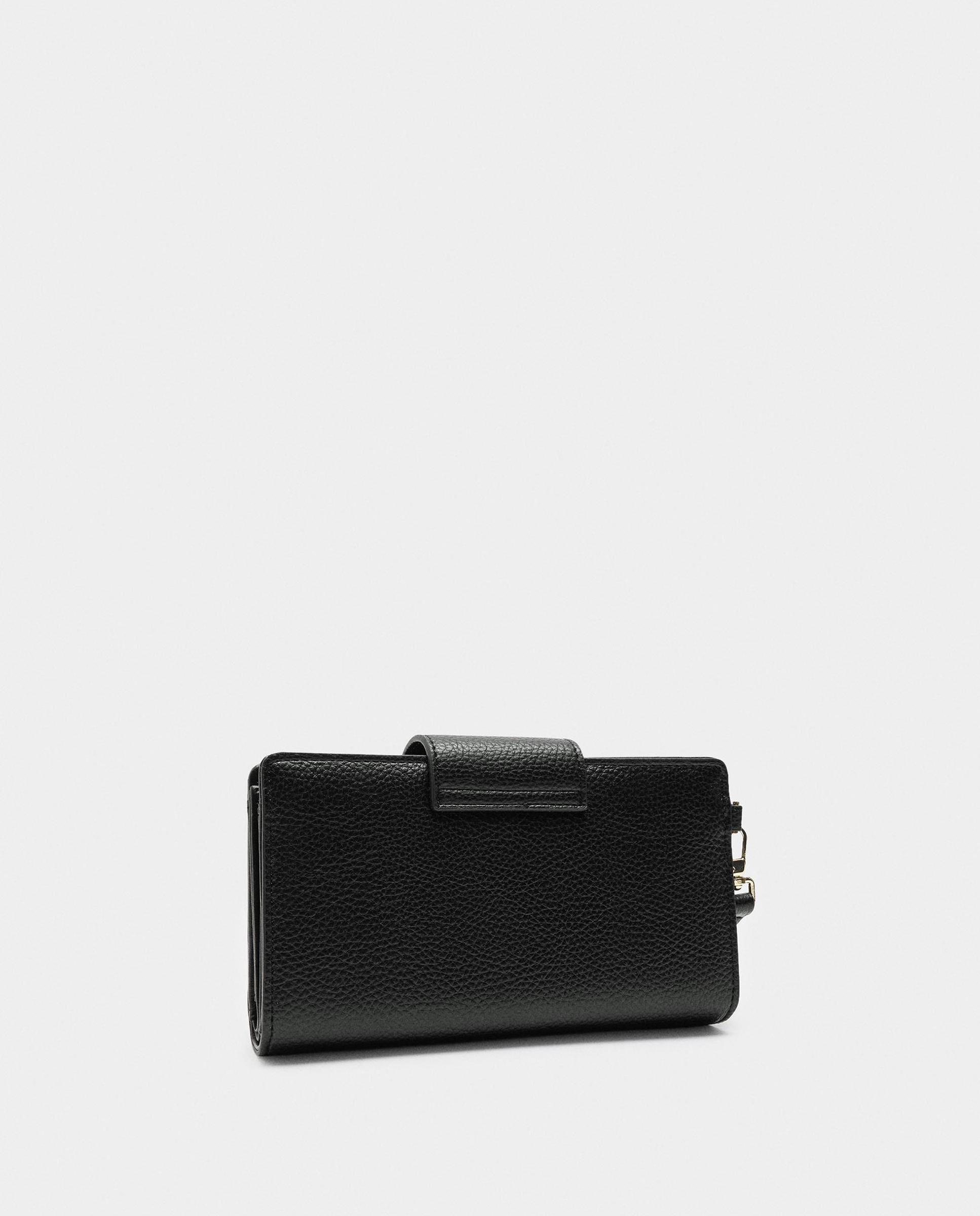 Cartera de mujer grande con cierre de cremallera en liso - Parfois - Negro Negro-2