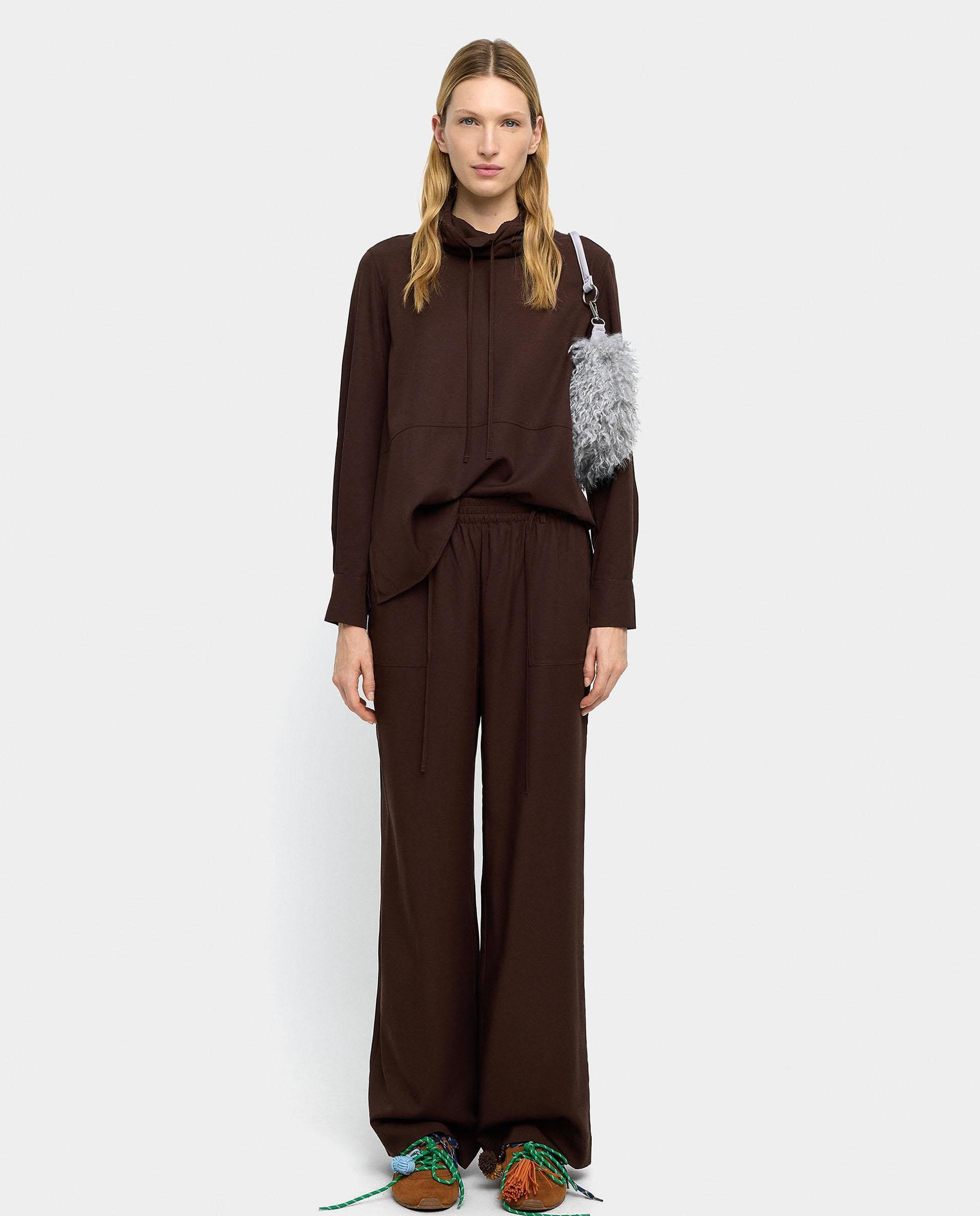 Parfois - Pantalón ancho de mujer con cintura elástica en liso.