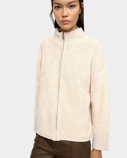 Imagen 0 de Cárdigan de mujer de punto con textura y cierre de cremallera