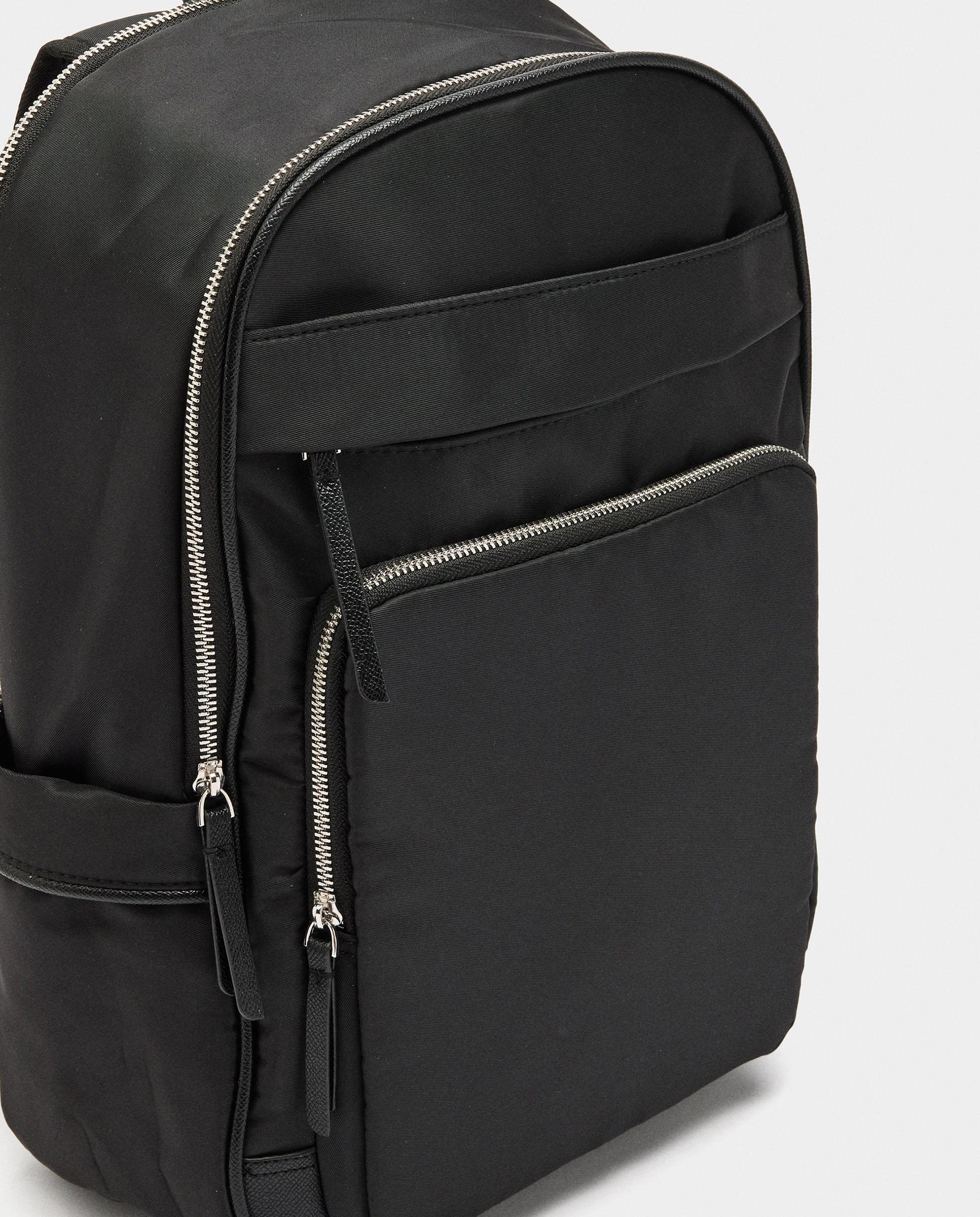 Mochila de mujer con varios compartimentos y cierre de cremallera - Parfois - Negro Negro-3