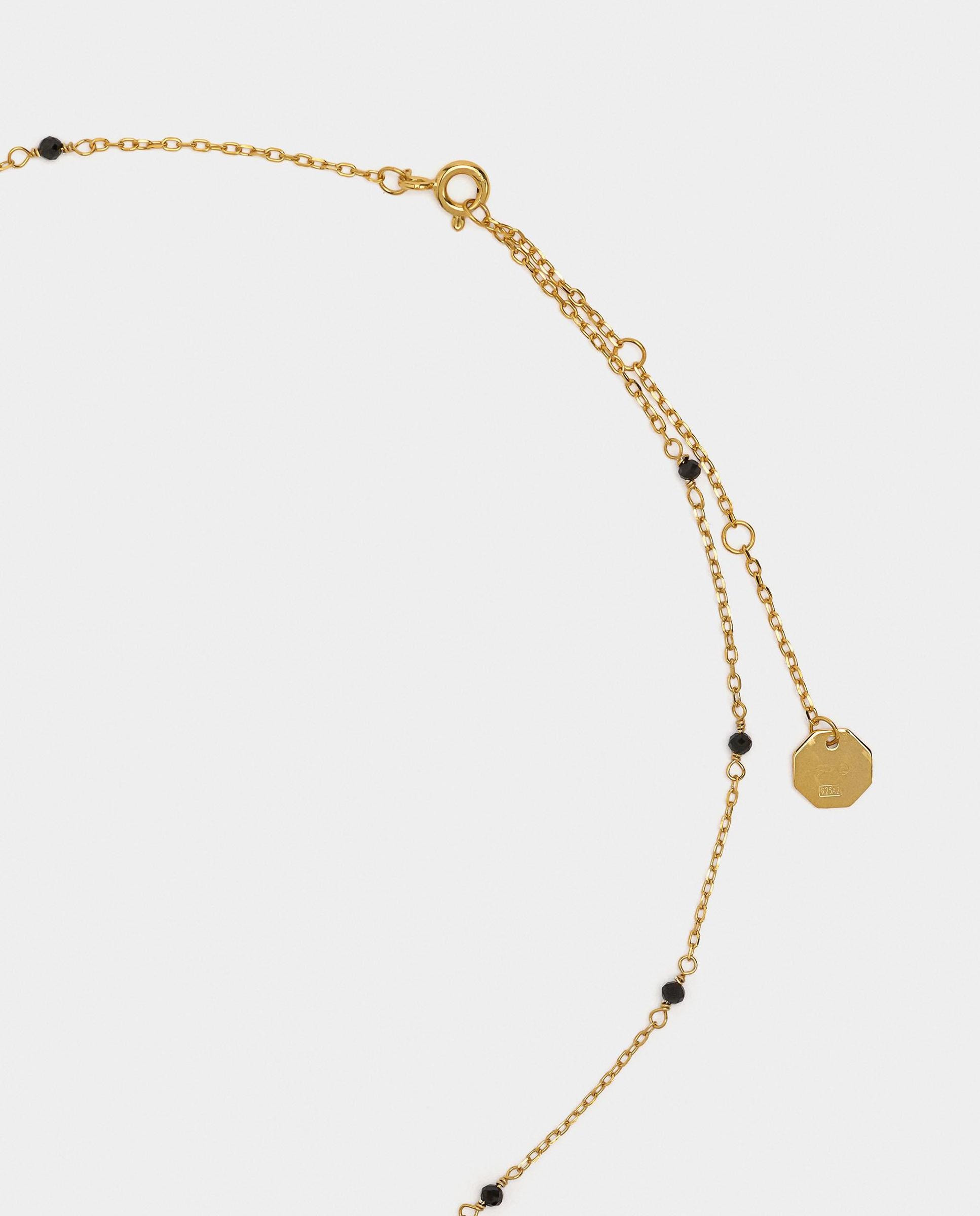 Collar de plata de ley fino con circonitas y detalle de cuerno Negro Parfois Negro-2