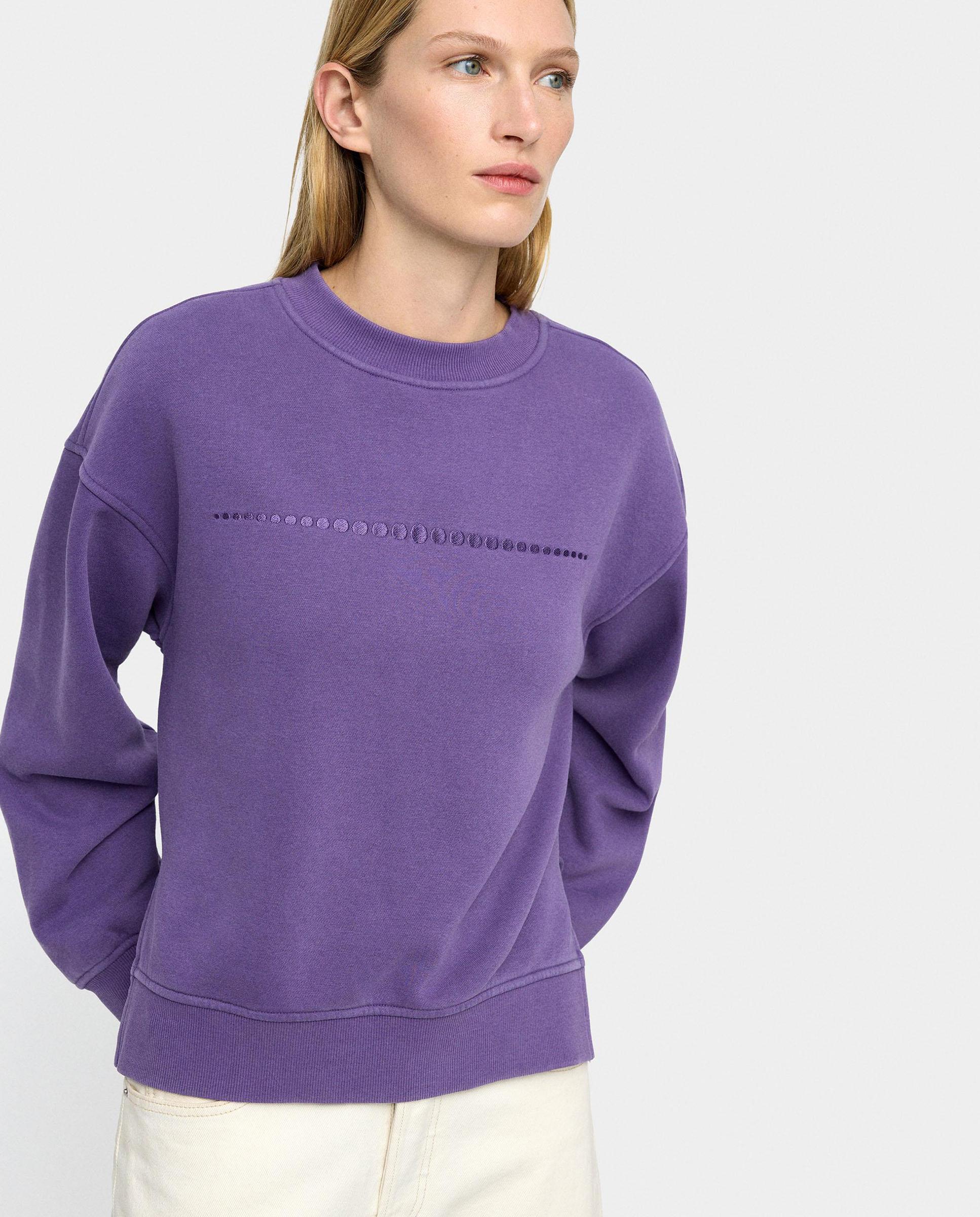 Parfois - Sudadera de mujer sin capucha con detalle frontal bordado.