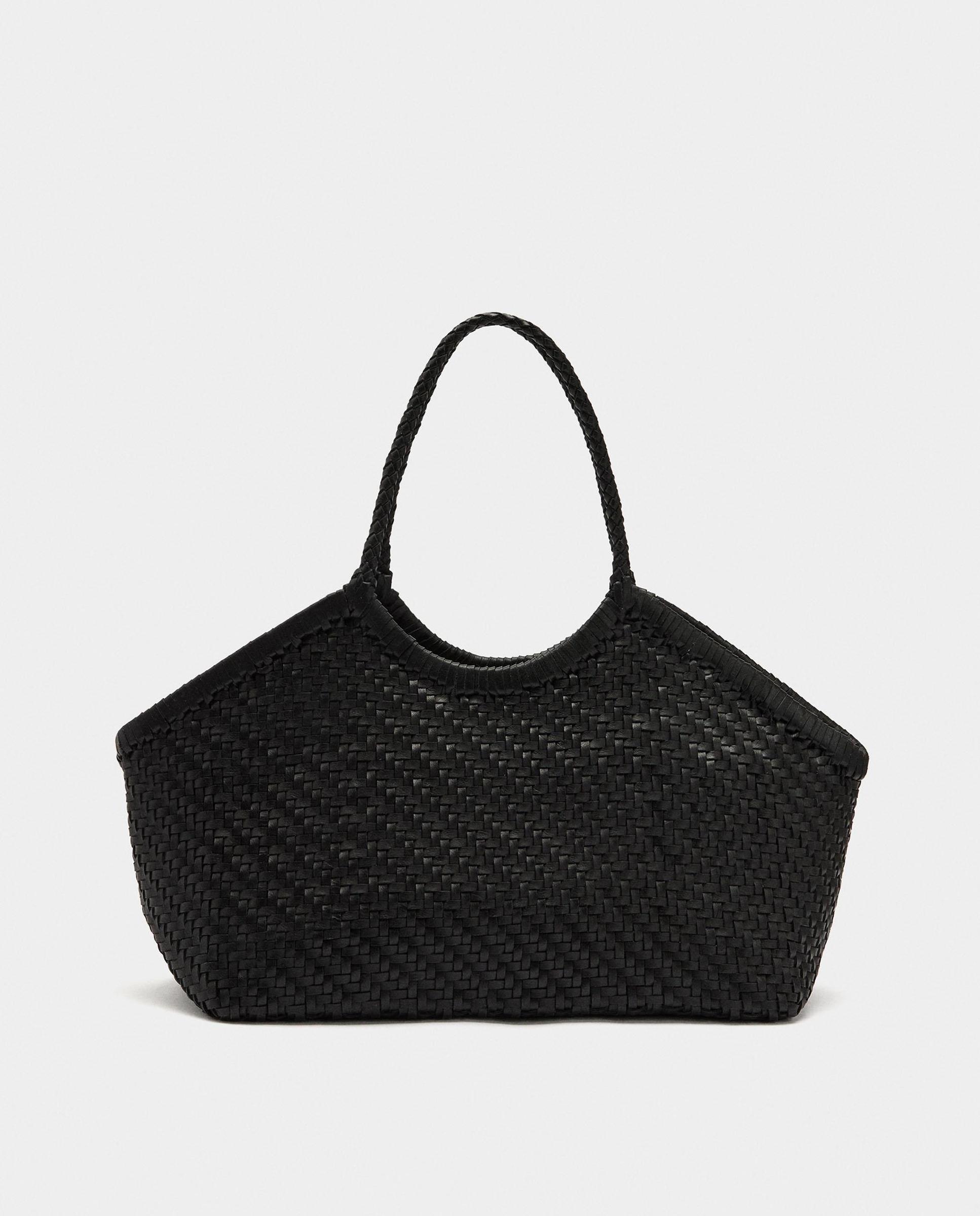 Shopper de piel trenzada con neceser extraíble en liso - Parfois - Negro Negro-1