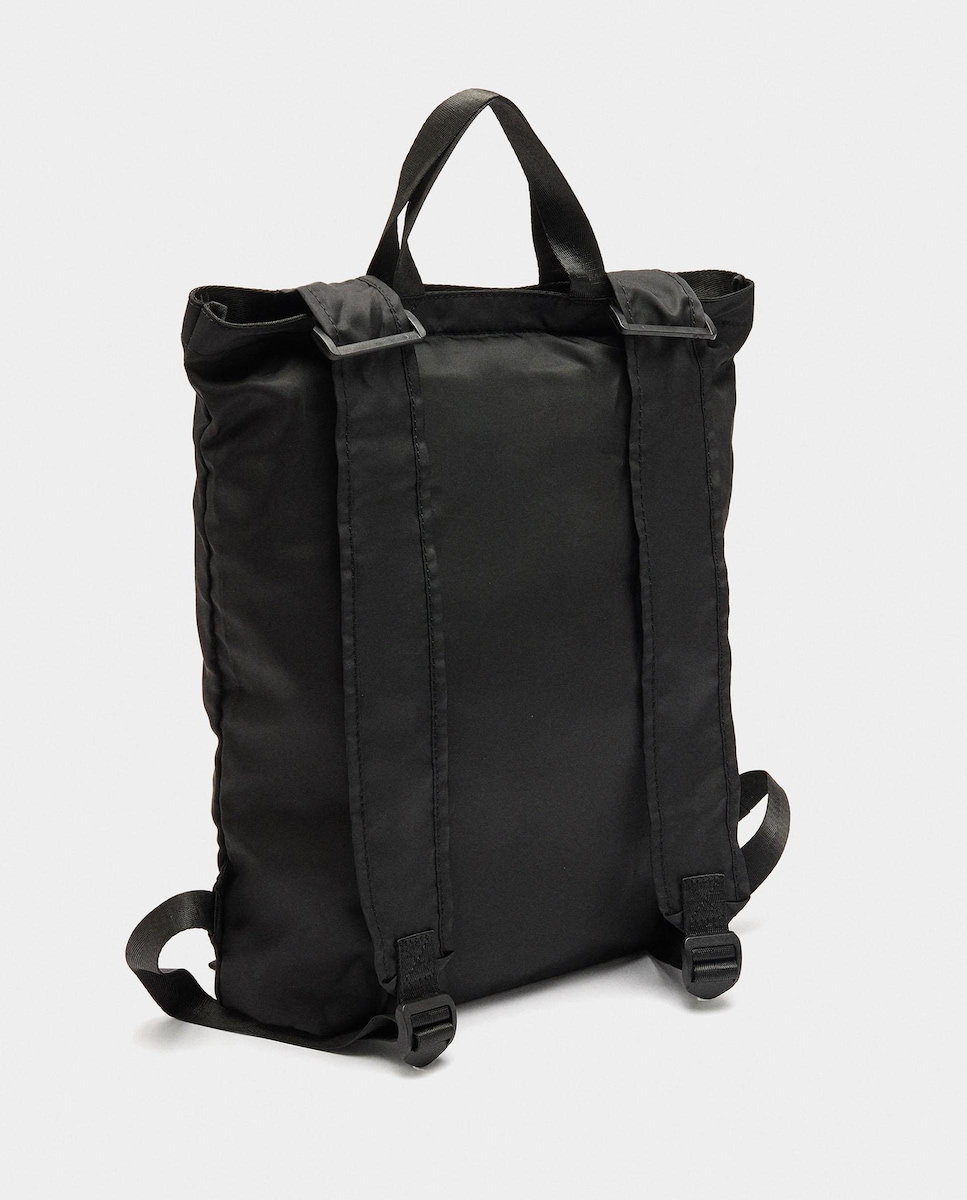 Mochila de viaje con varios compartimentos y cierre de cremallera Negro-3