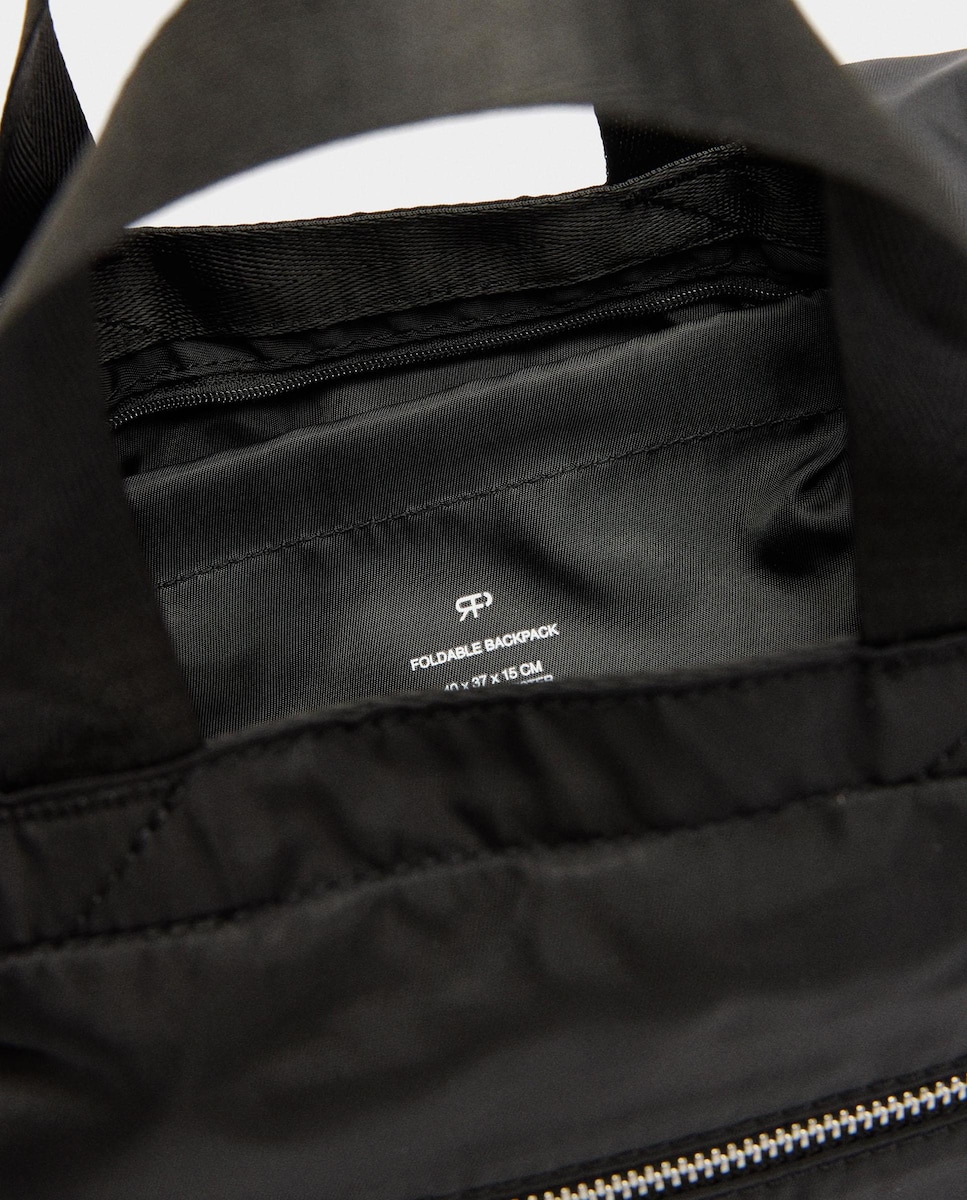 Mochila de viaje con varios compartimentos y cierre de cremallera Negro-4