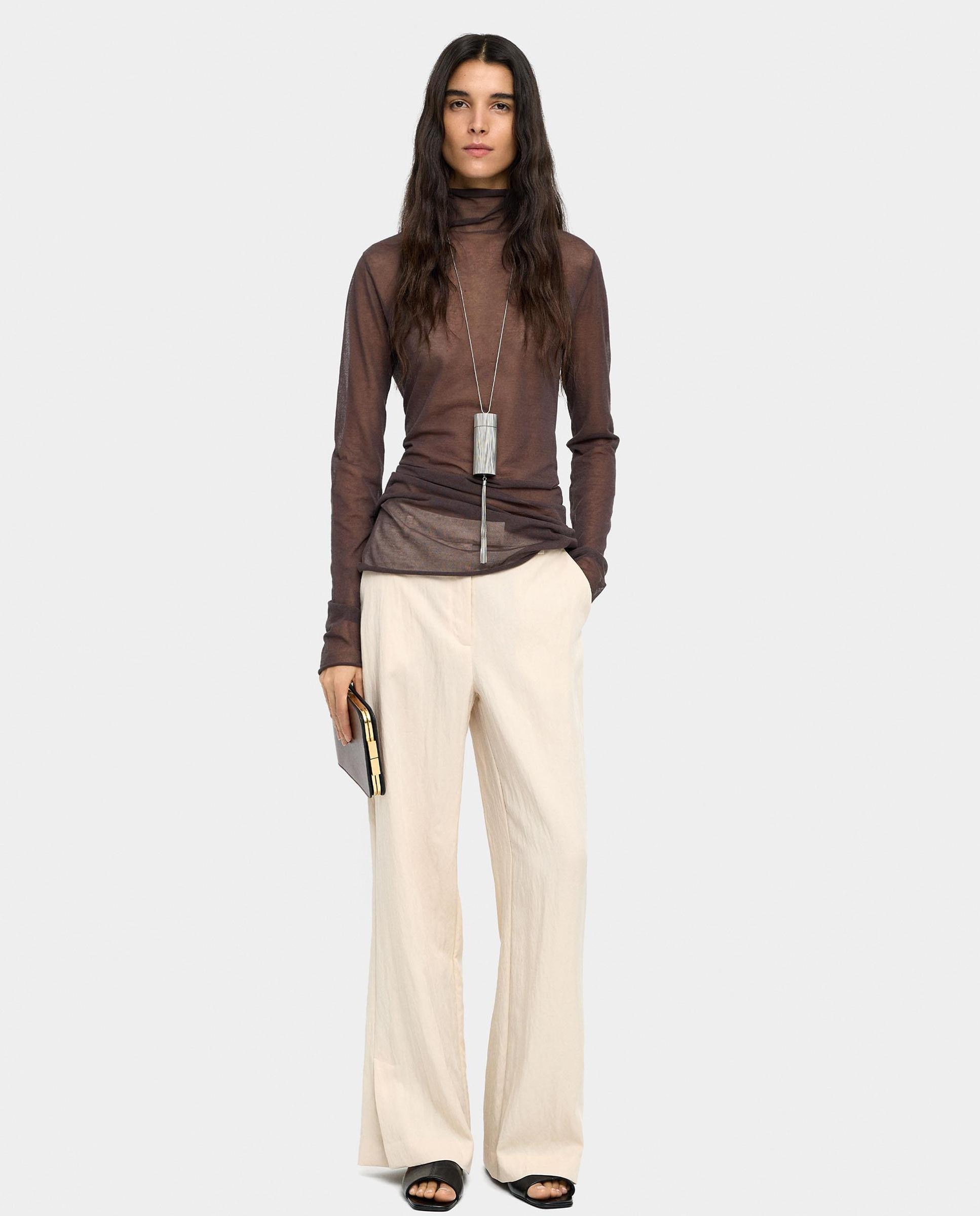 Parfois - Pantalón recto de mujer con trabillas en liso.