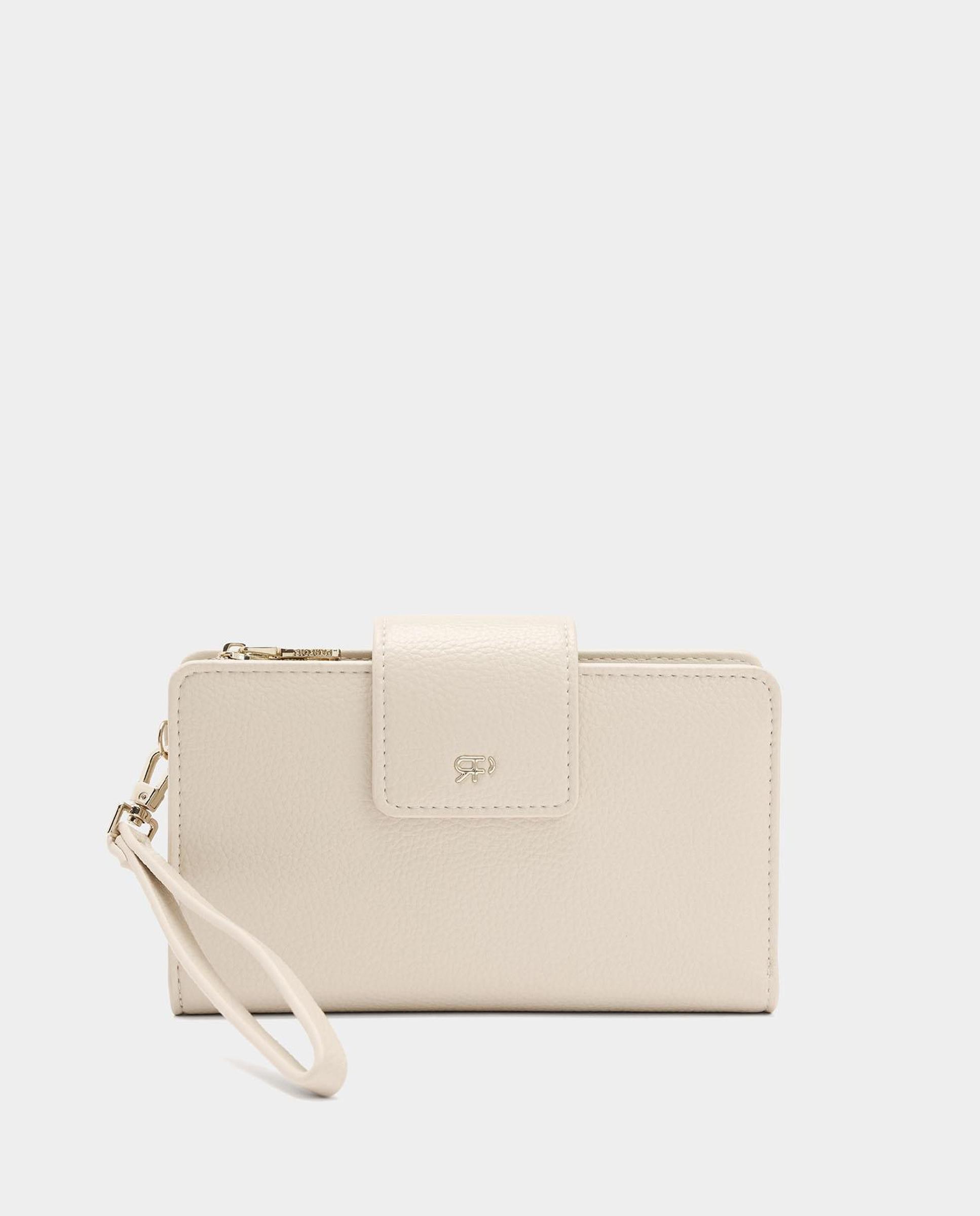 Cartera de mujer grande con cierre de cremallera en liso - Parfois - Beige Beige-1