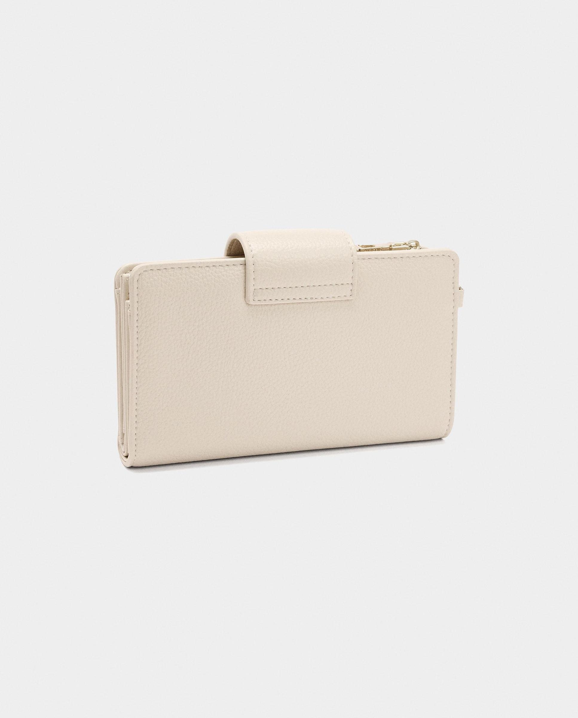 Cartera de mujer grande con cierre de cremallera en liso - Parfois - Beige Beige-2