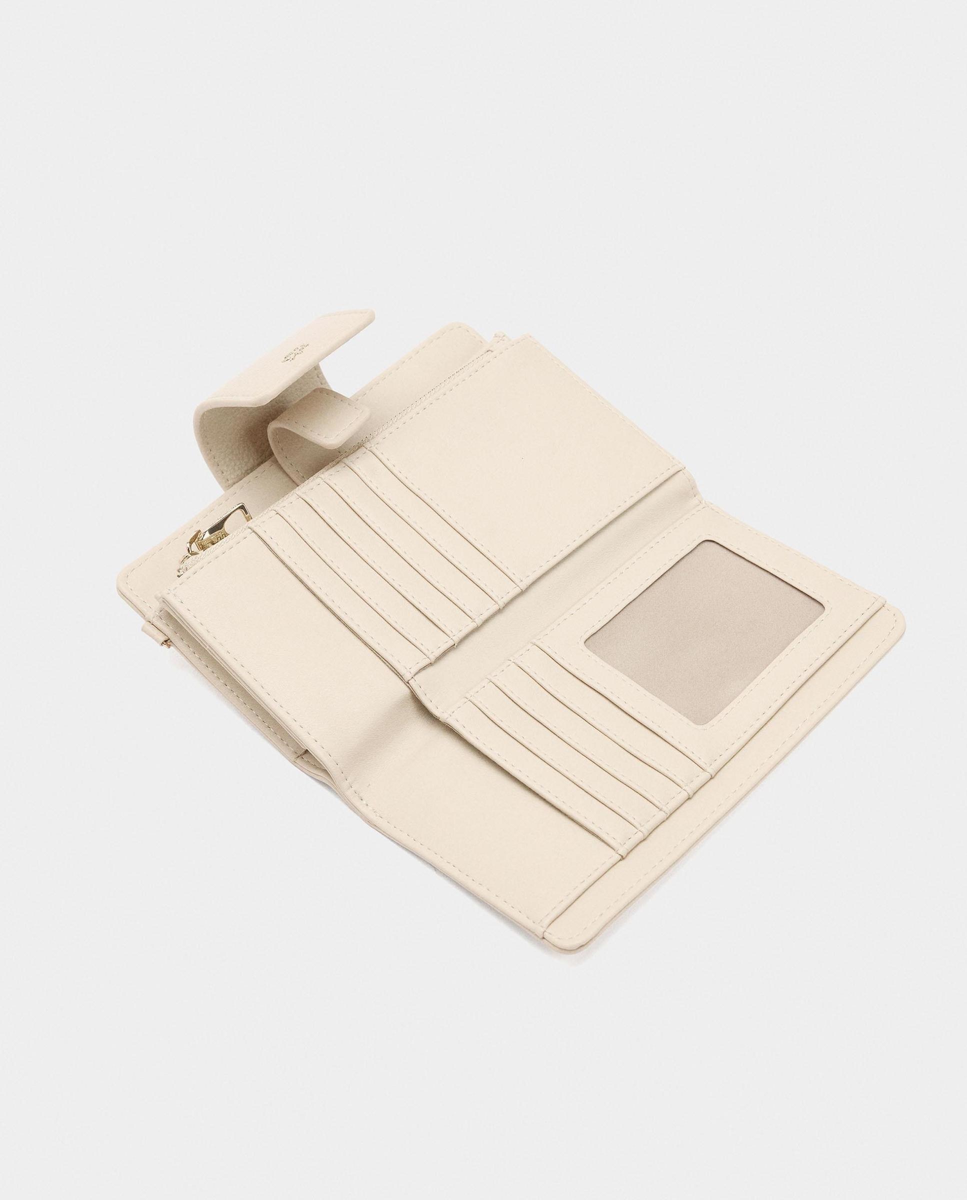 Cartera de mujer grande con cierre de cremallera en liso - Parfois - Beige Beige-4
