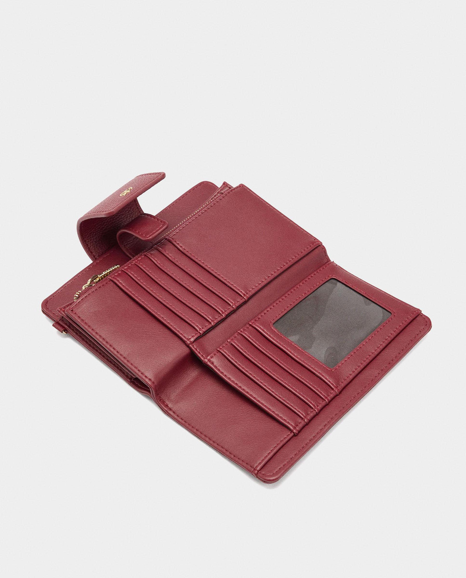Cartera de mujer grande con cierre de cremallera en liso - Parfois - Rojo Rojo-4