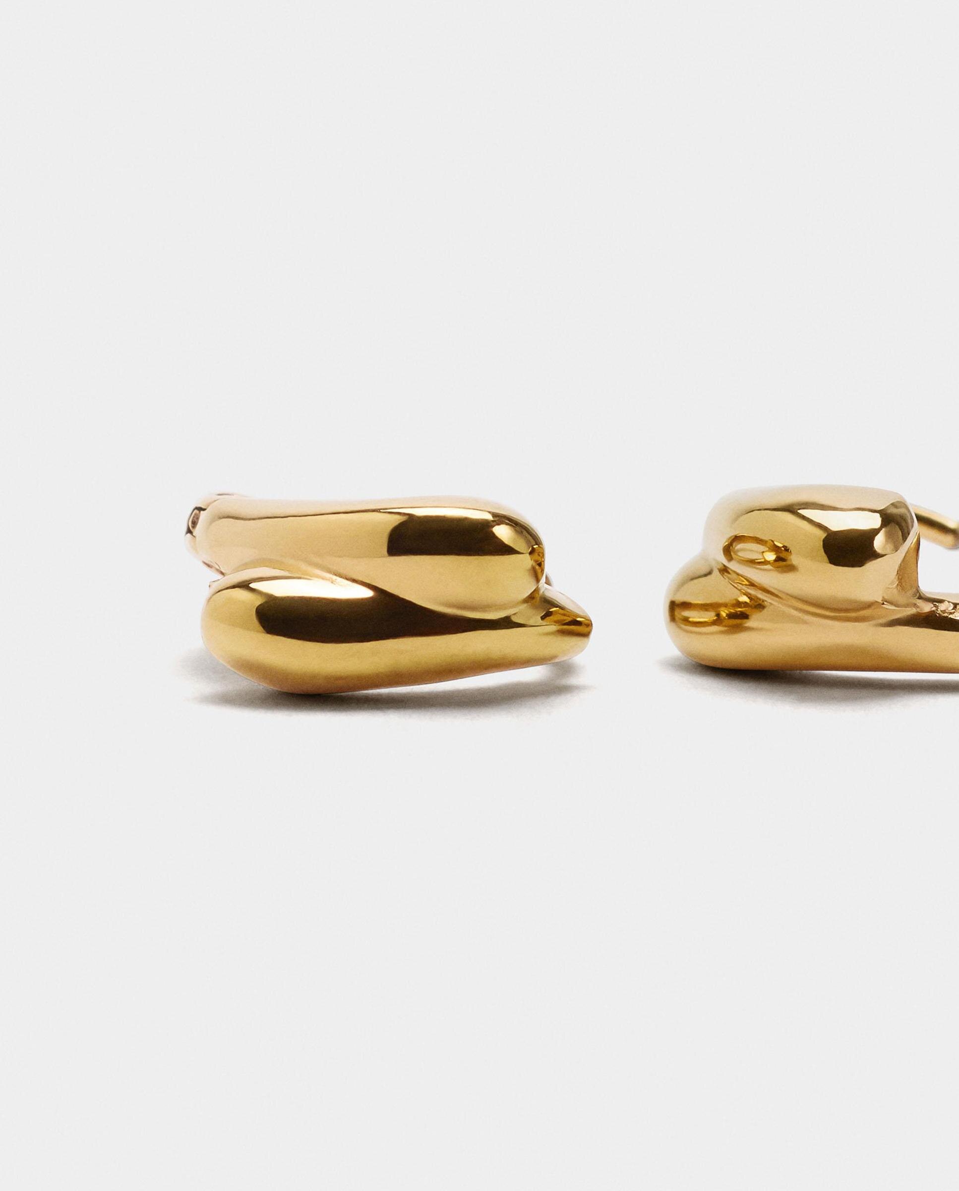 Pendientes de aro de acero inoxidable entrelazados en liso - Parfois - Dorado Dorado-2