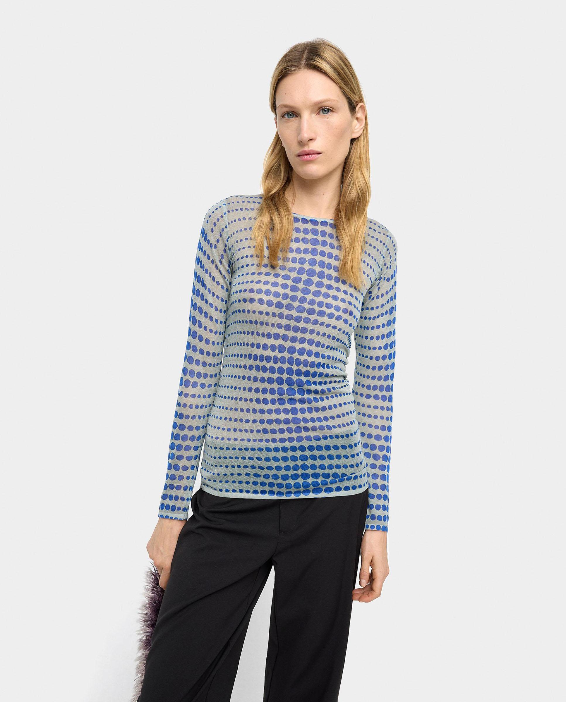 Parfois - Jersey de mujer de punto semitransparente con estampado de lunares.