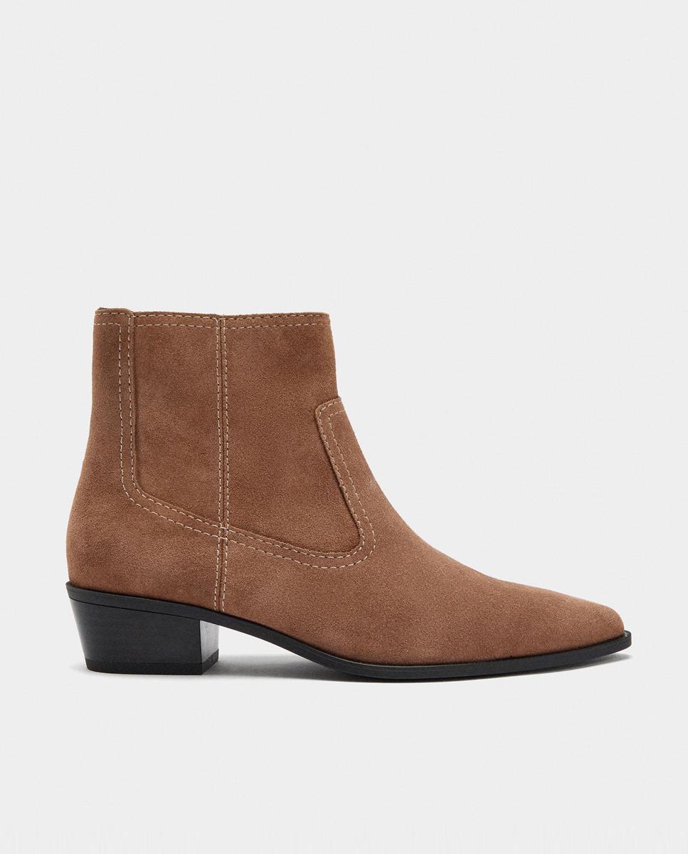 Parfois - Botines elásticos de mujer en piel con cierre de cremallera y plantilla acolchada.