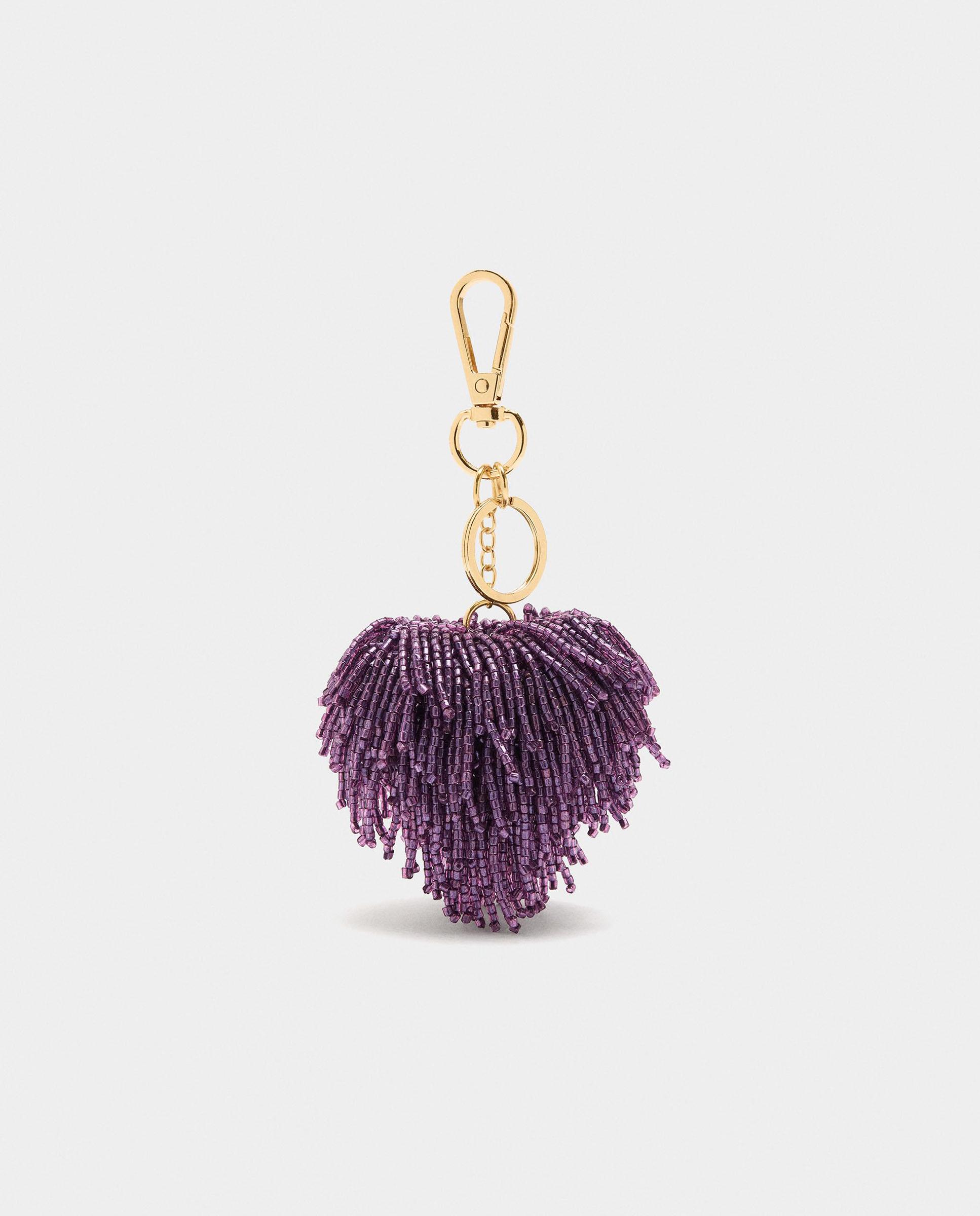Llavero con charm de pompón con cuentas - Parfois - Morado Morado-1