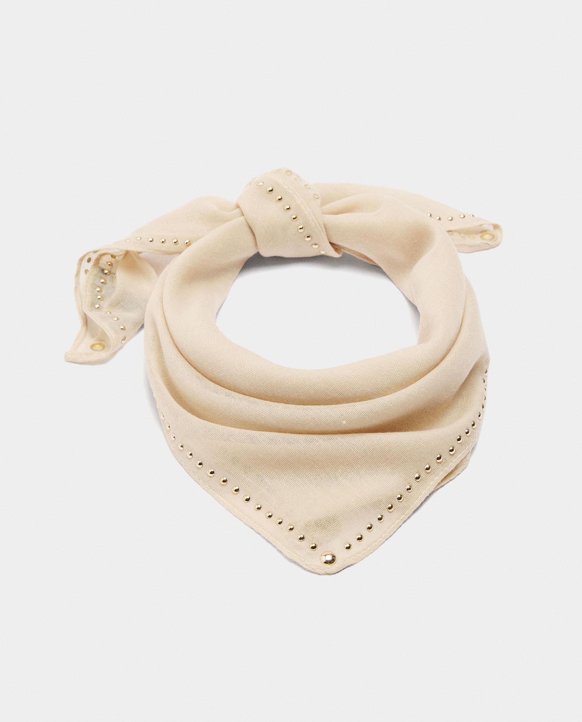 Cinta para el pelo con tachuelas en liso - Parfois - Beige Beige-1