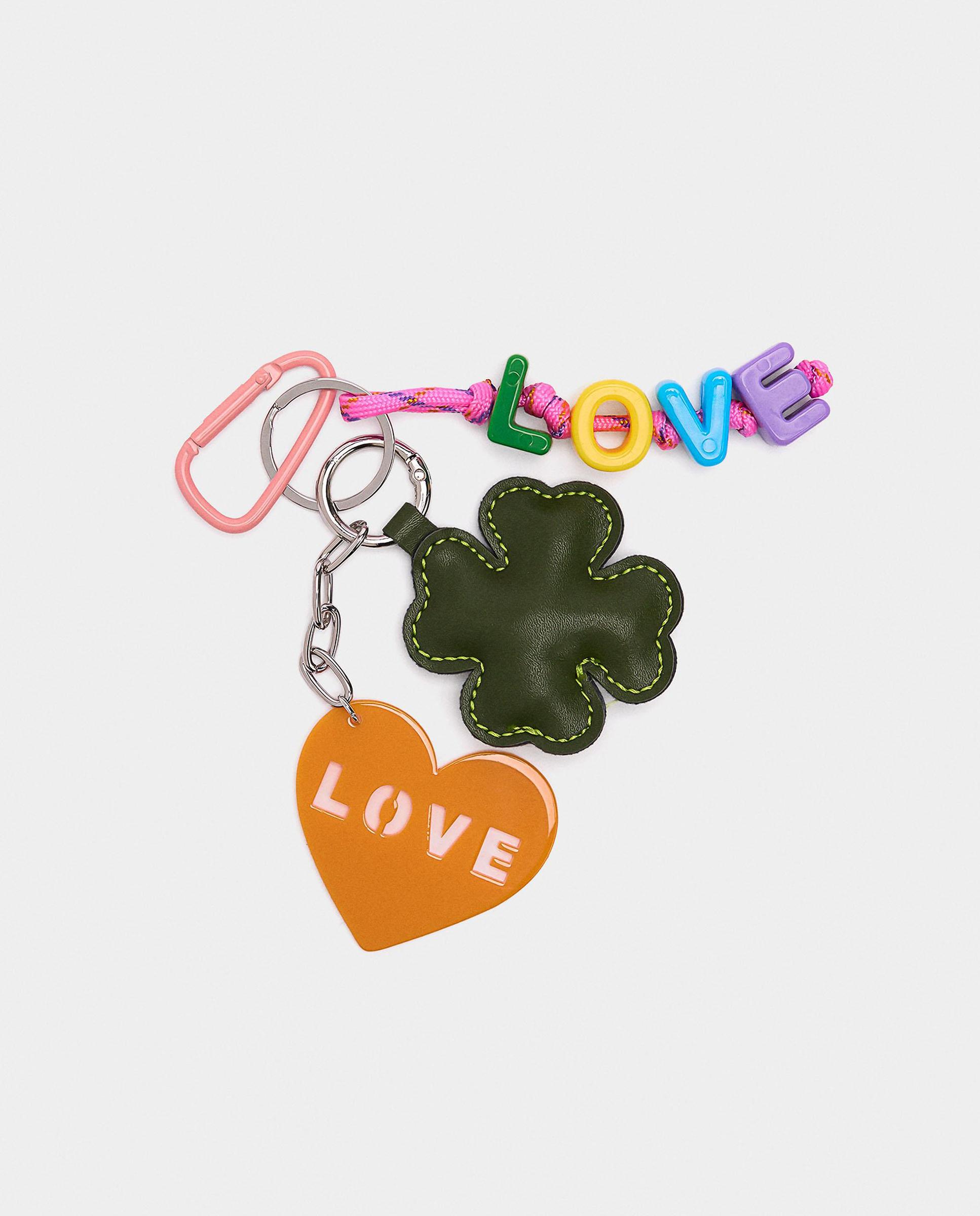 Llavero con charm de corazón y trébol - Parfois - Multicolor Multicolor-2
