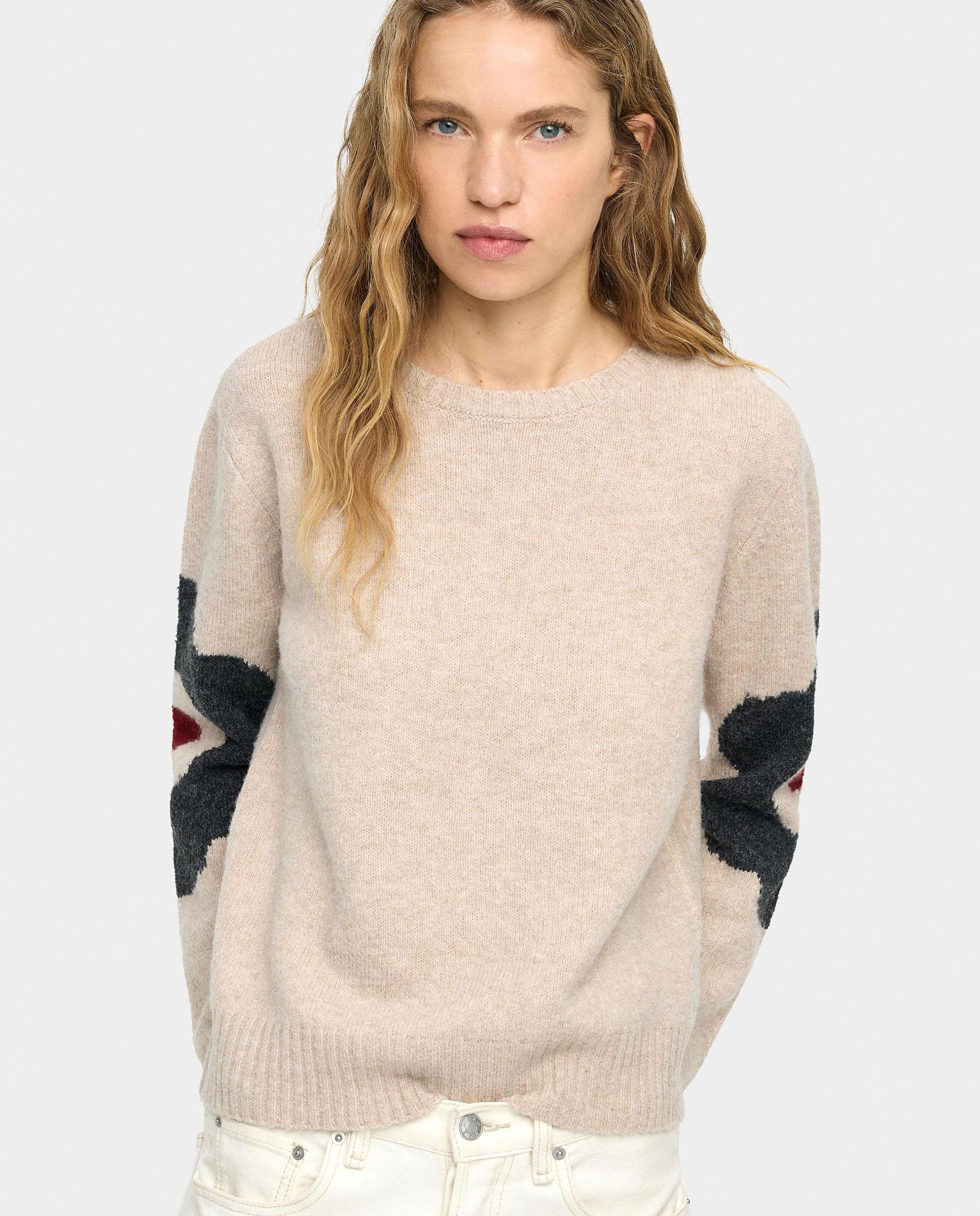 Parfois - Jersey de mujer de punto con flores en codos.