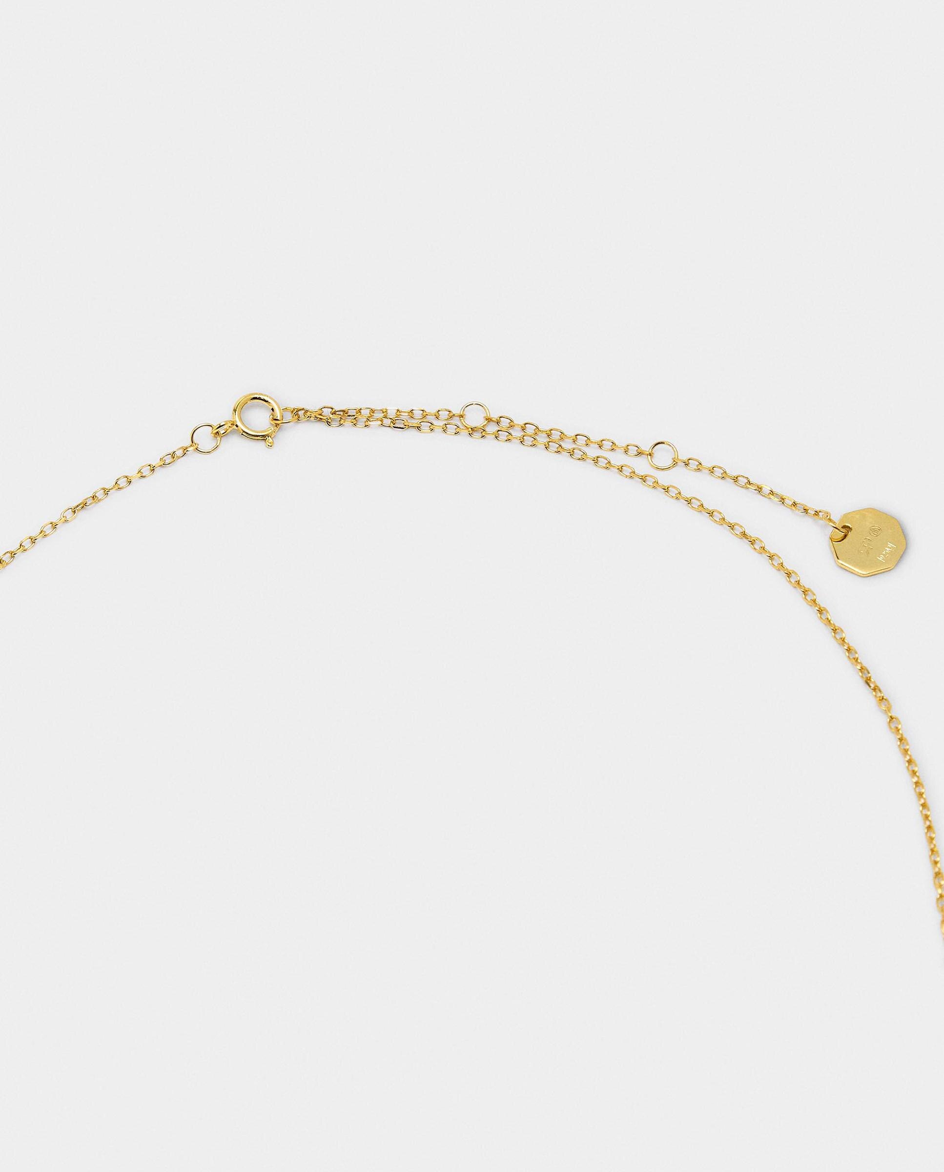 Collar de plata con lettering de signo del zodiaco acuario Dorado Parfois Dorado-3