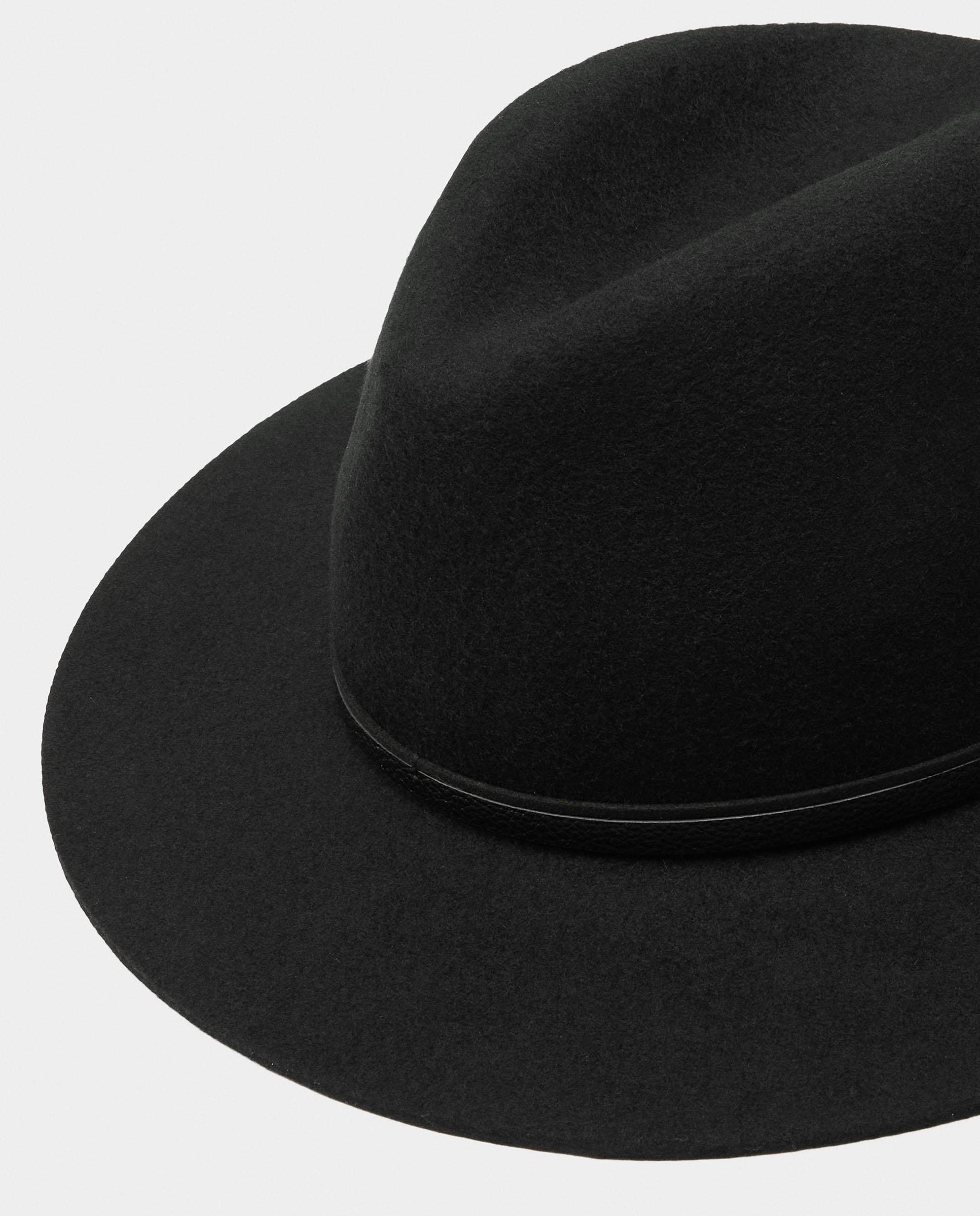 Sombrero de mujer 100% lana con tira decorativa - Parfois - Negro Negro-3