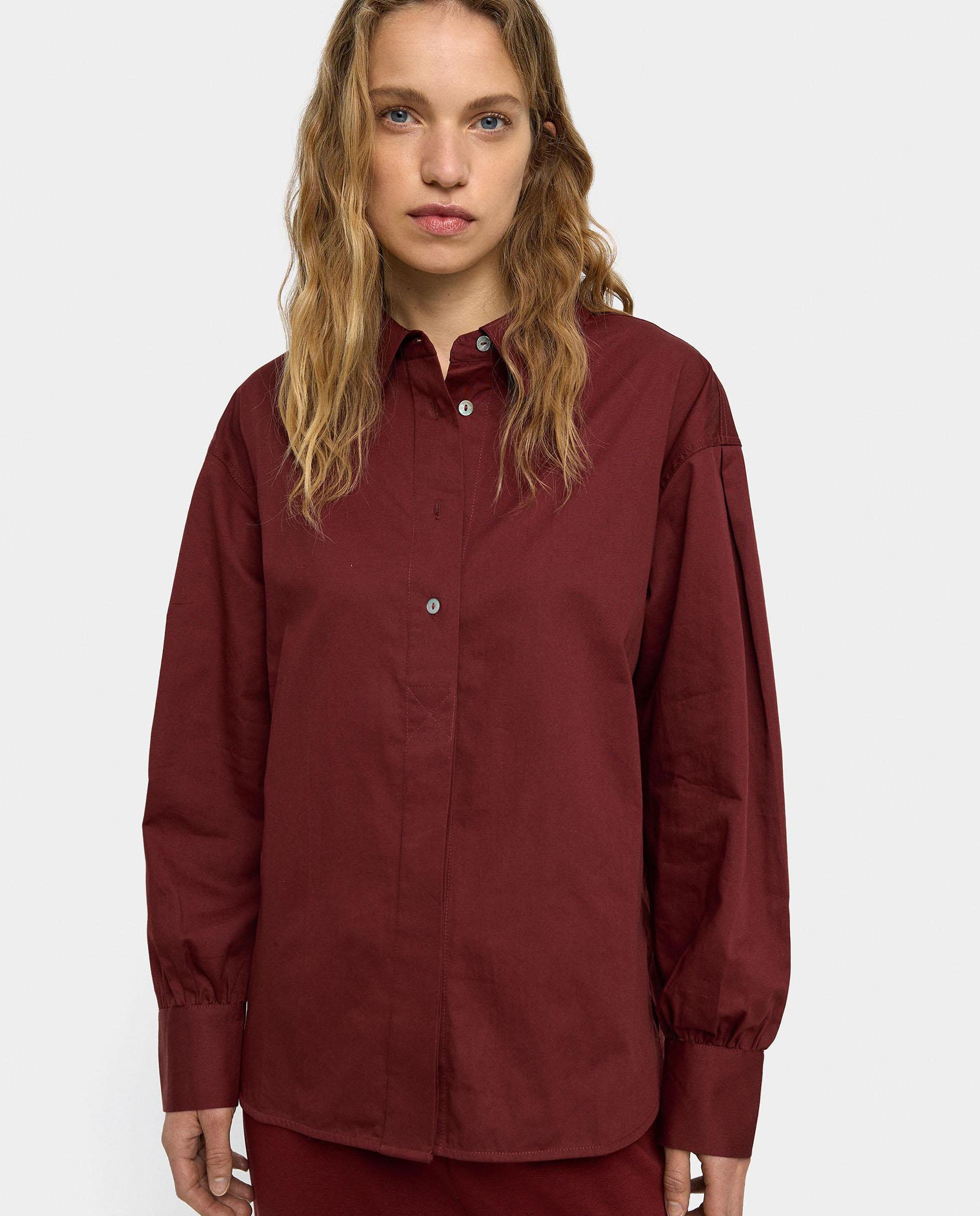 Parfois - Camisa de mujer 100% algodón de manga larga en liso.