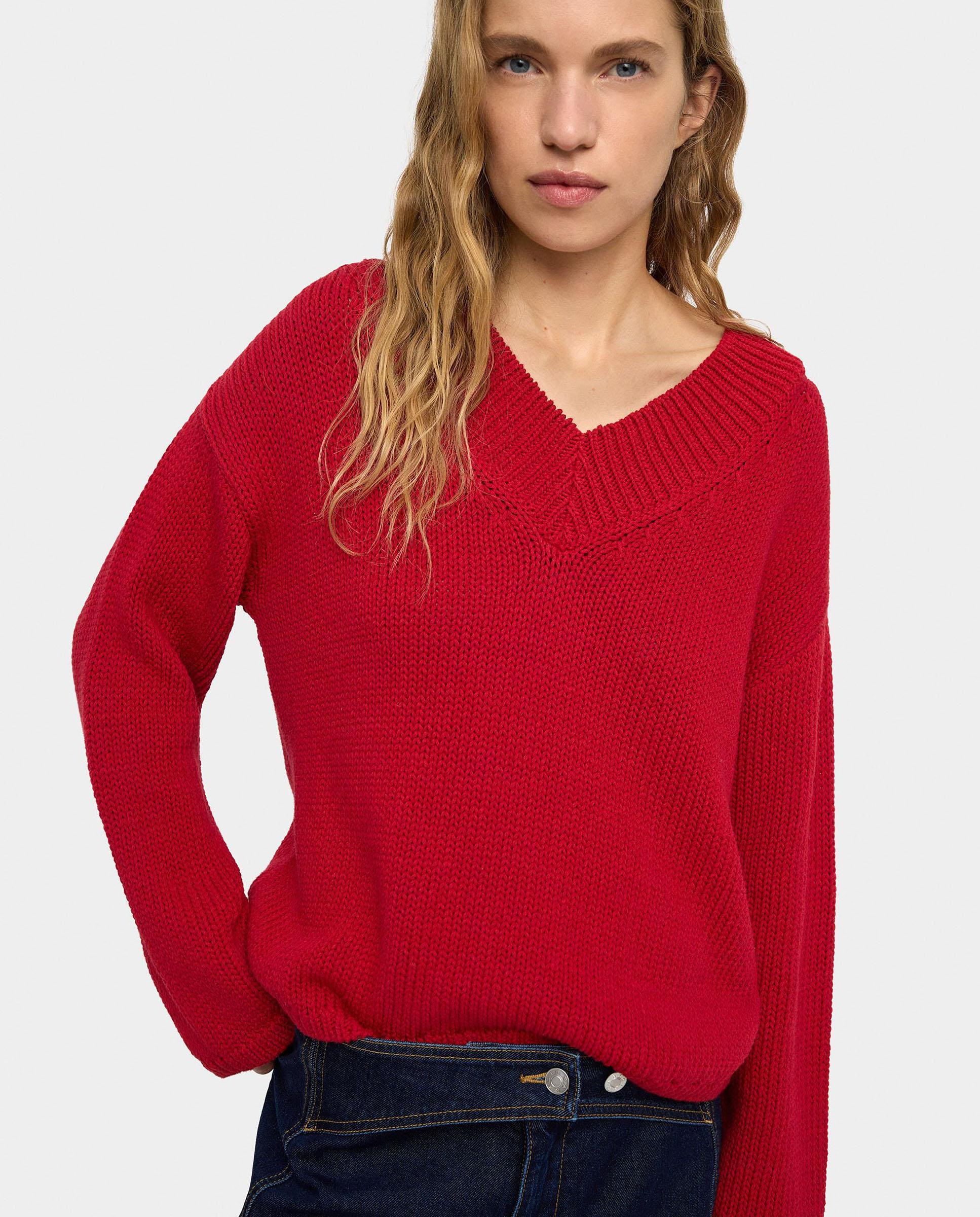 Parfois - Jersey de mujer de punto con cuello pico en liso.