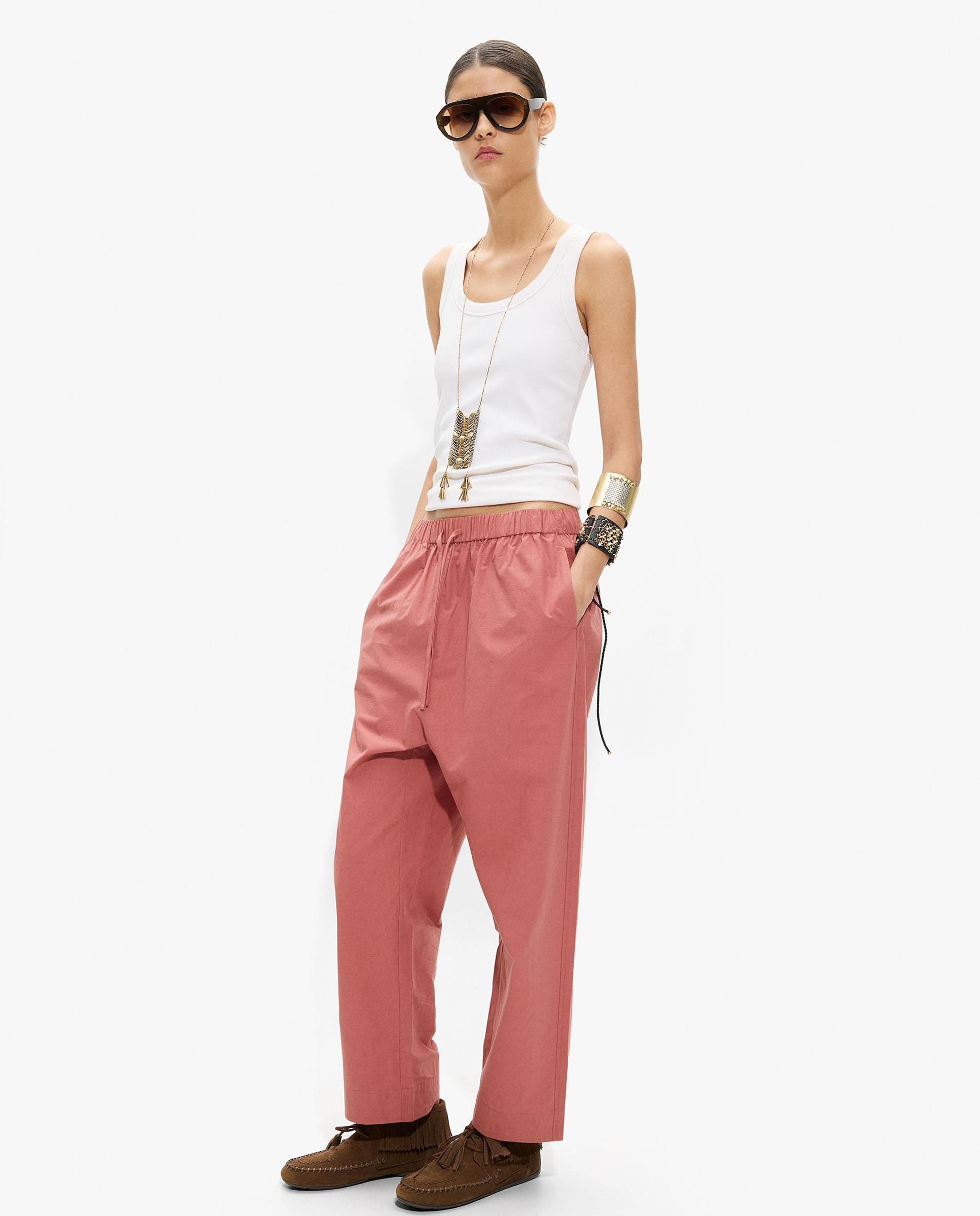 Parfois - Pantalones rectos de mujer 100% algodón con cintura ajustable.
