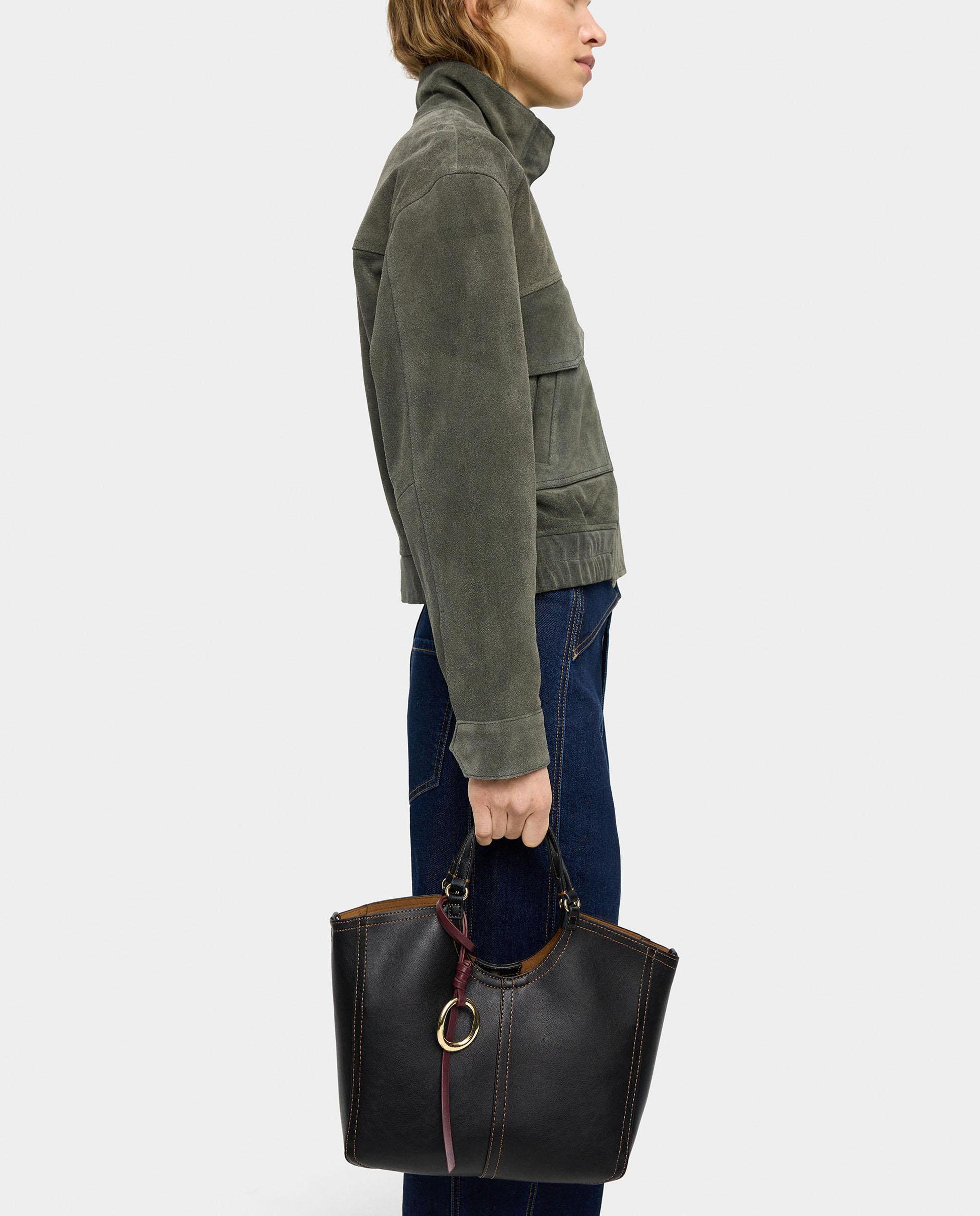 Bolso de mano estilo tote convertible a bandolera con cierre de cremallera en liso - Parfois - Negro Negro-3